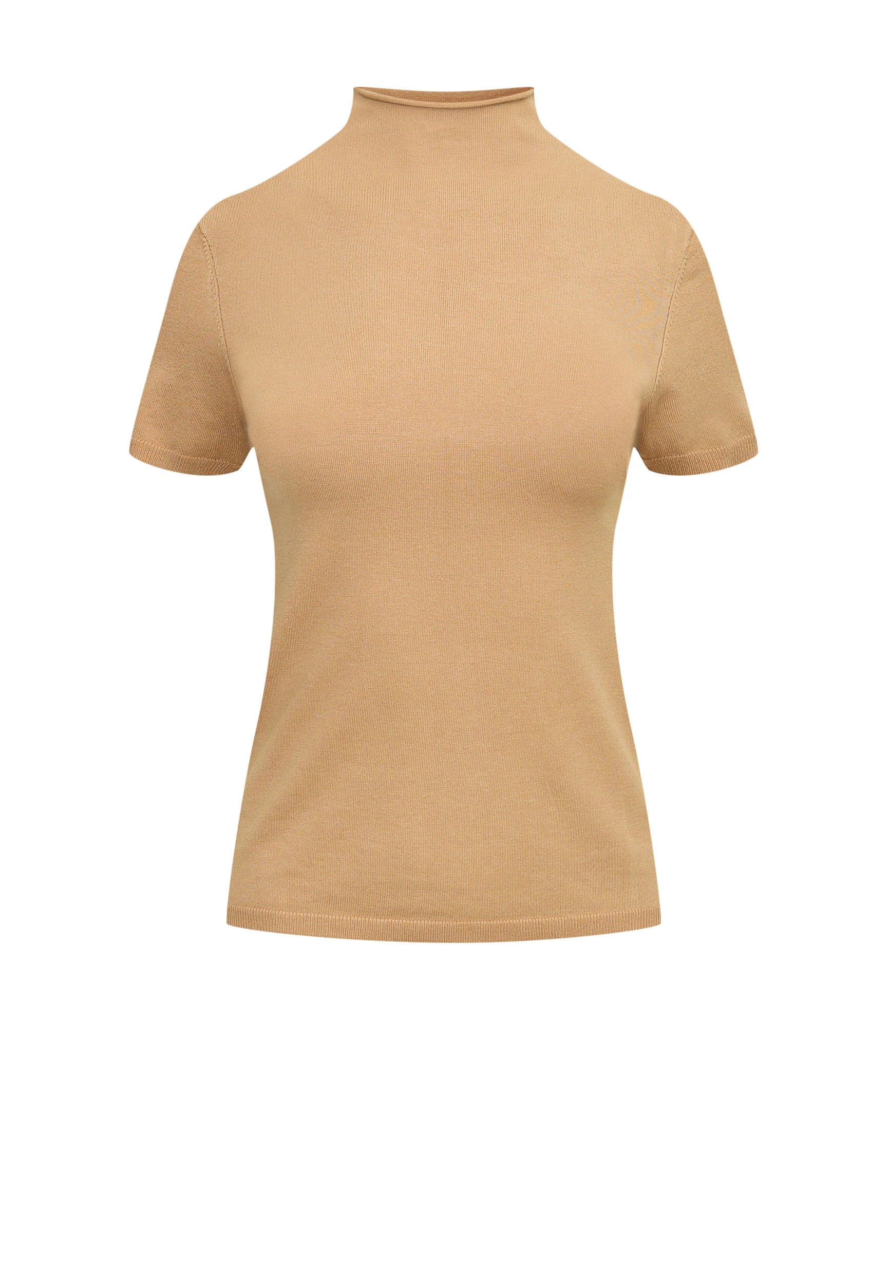 Caramel viscose short sleeve sweater