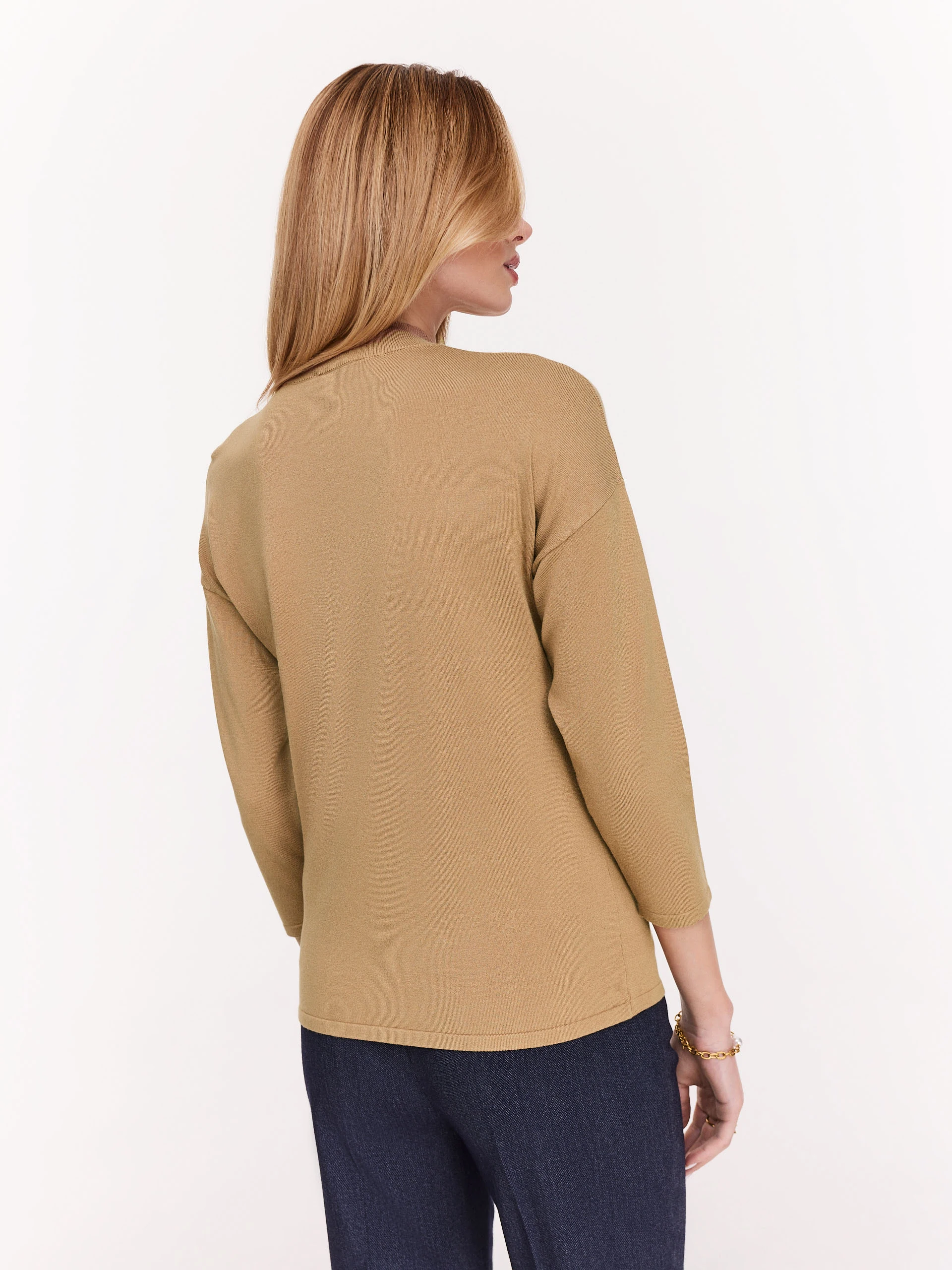 Caramel sweater with flowers