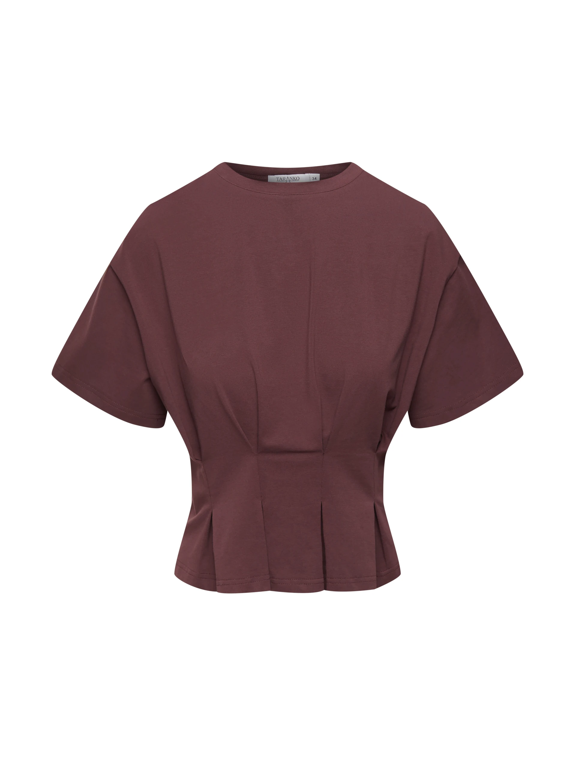 Brown cotton blouse with a peplum