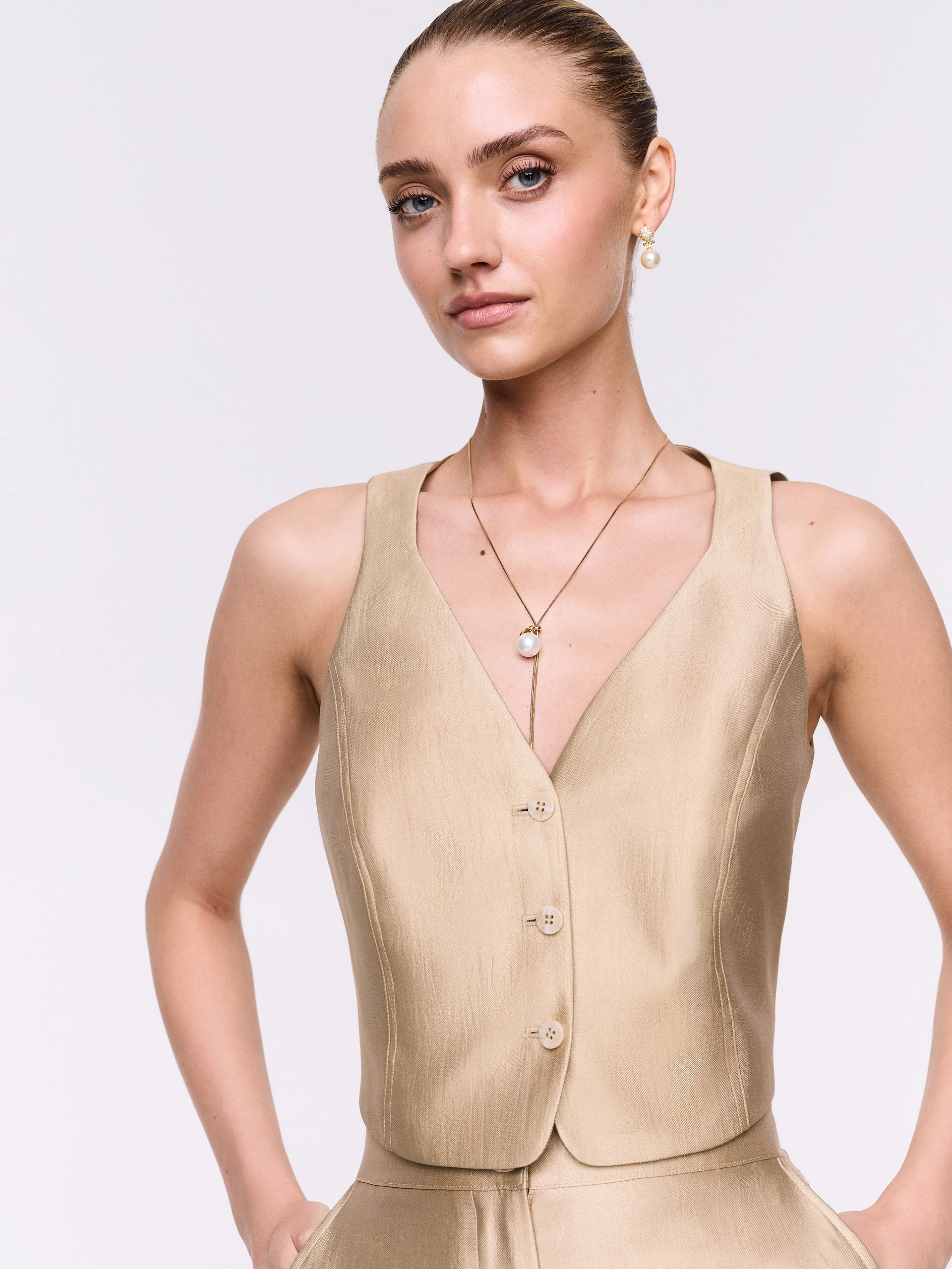 A vest in a golden shade