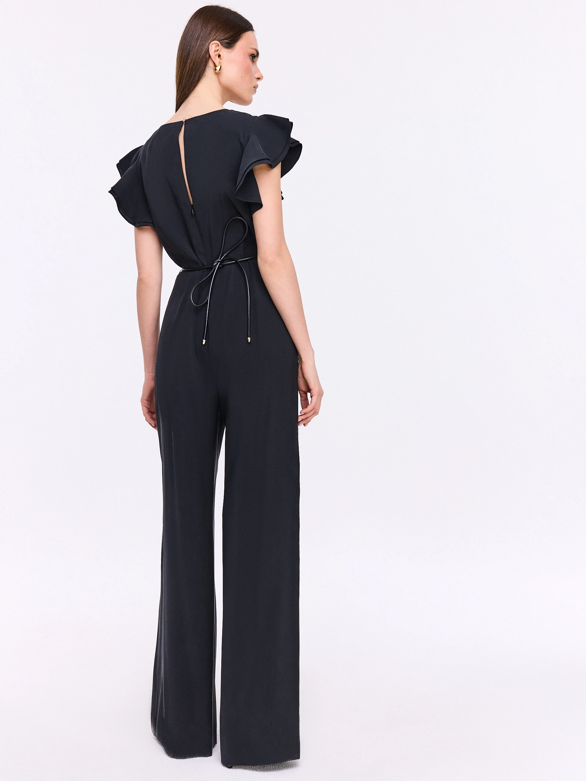 Elegant black jumpsuit with straight legs