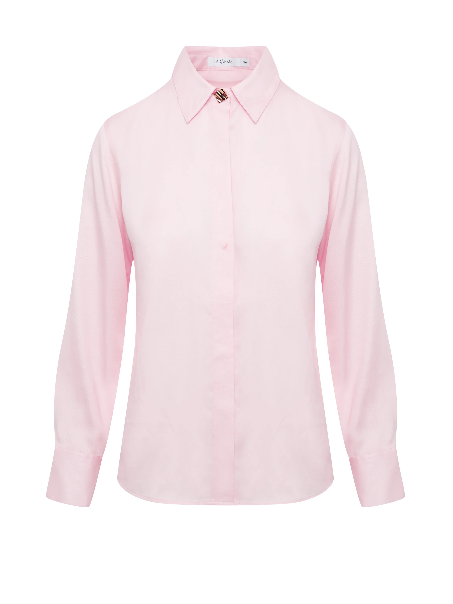 Powder pink elegant viscose shirt