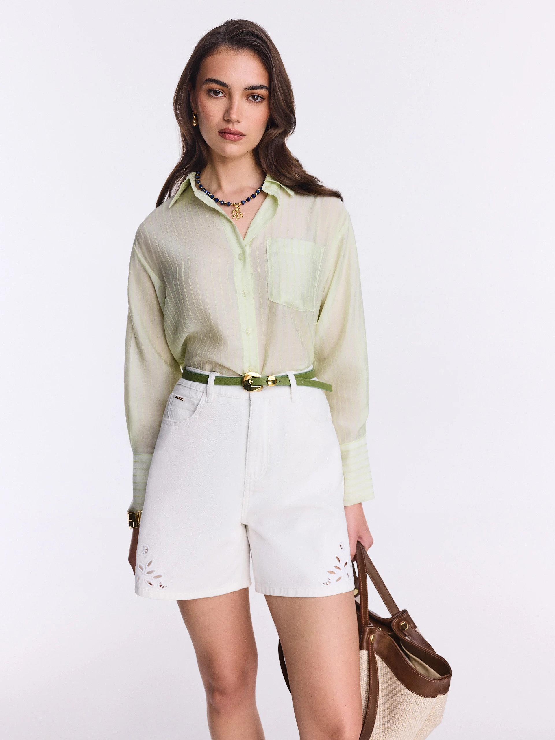 Light green pinstripe shirt