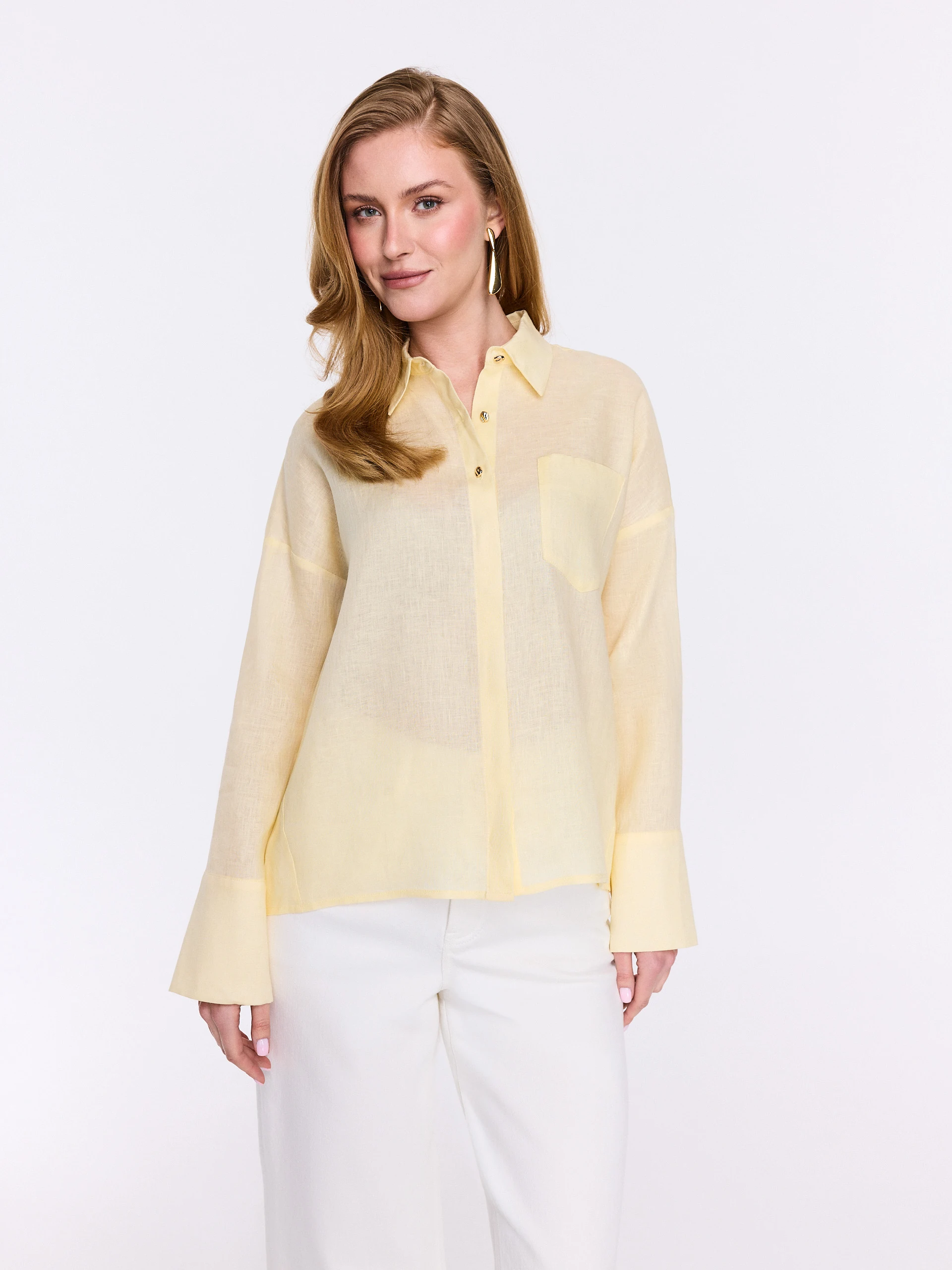 Bright yellow linen shirt