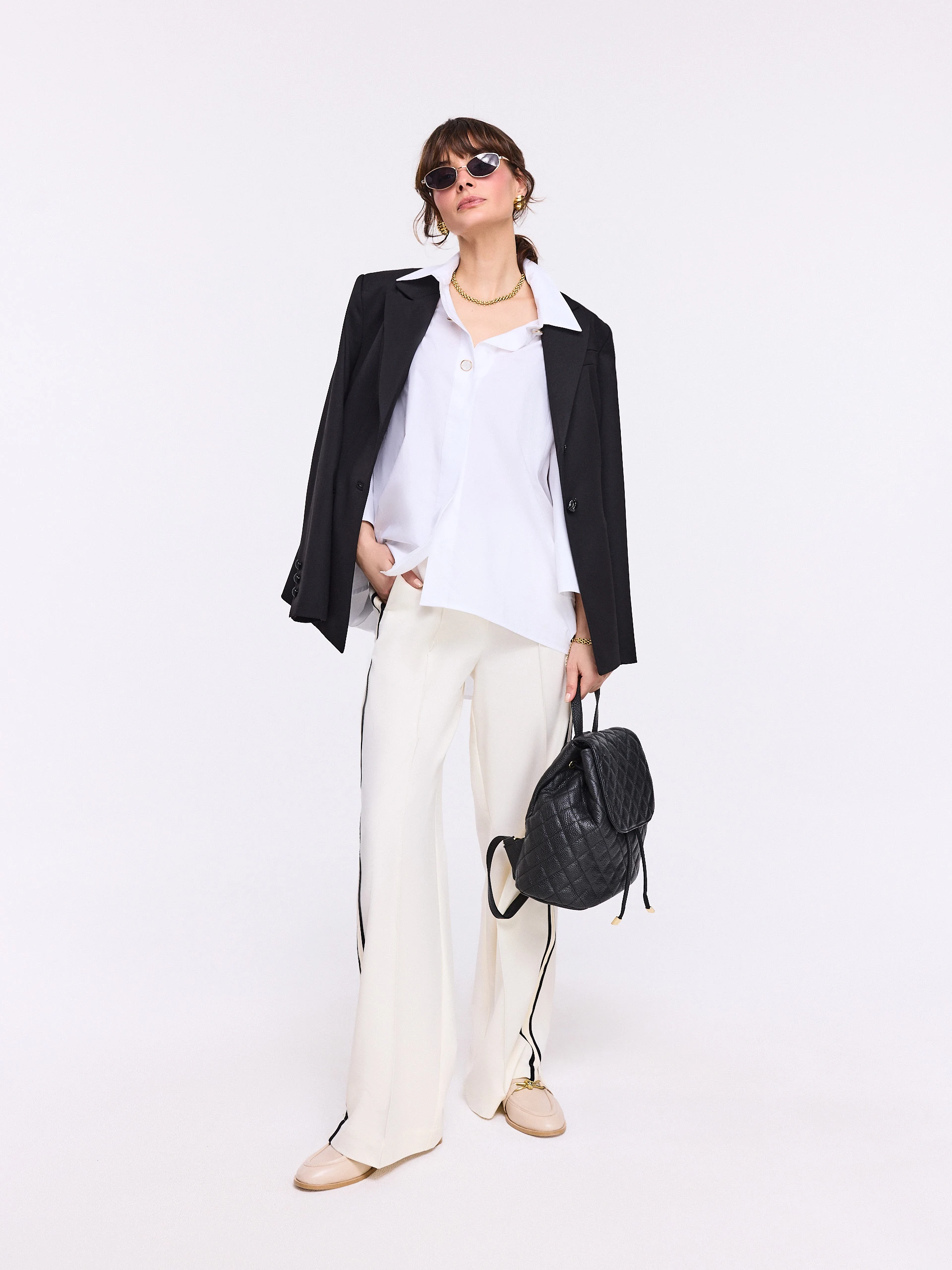 Oversized white cotton shirt