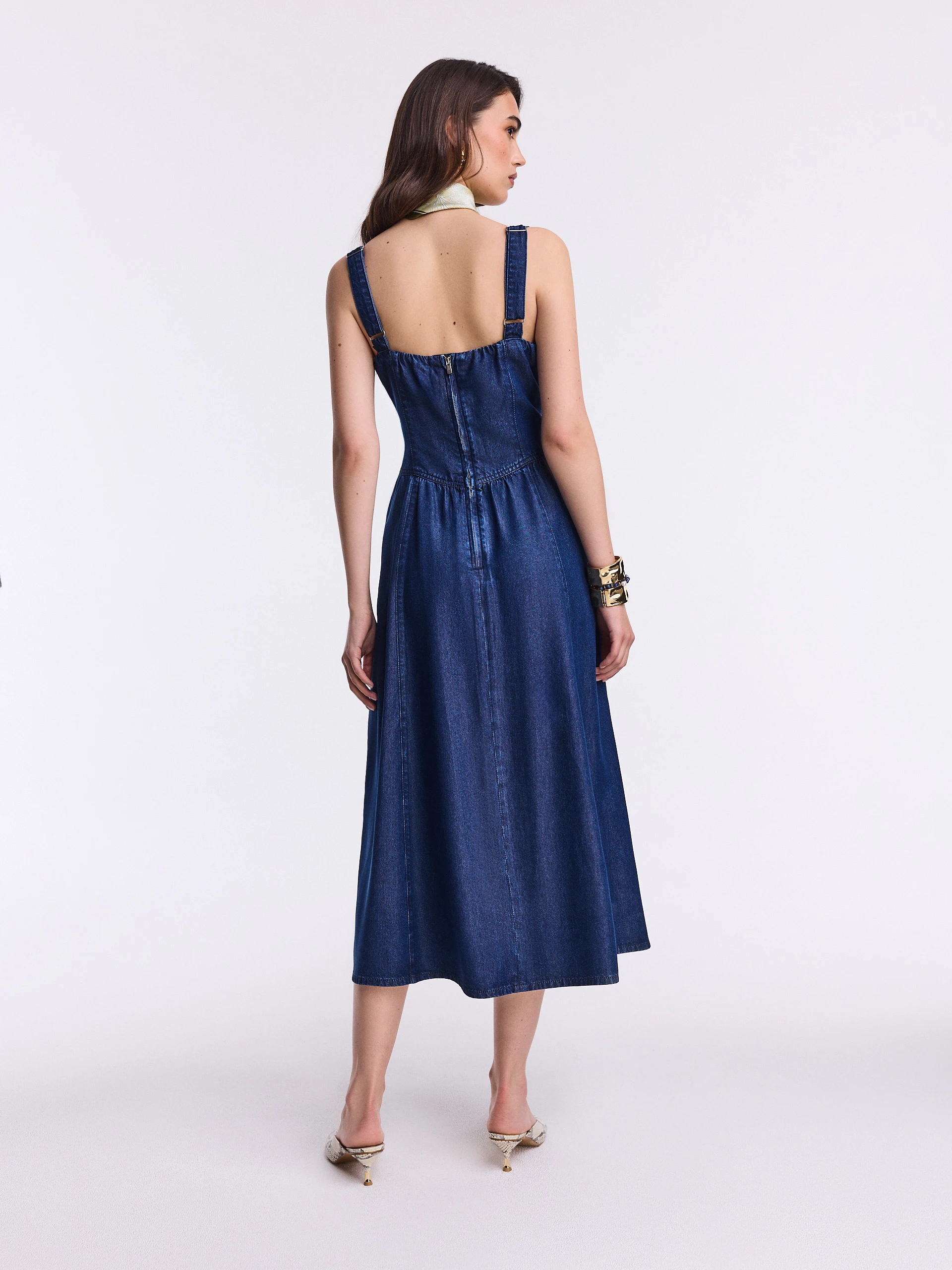 Denim midi dress