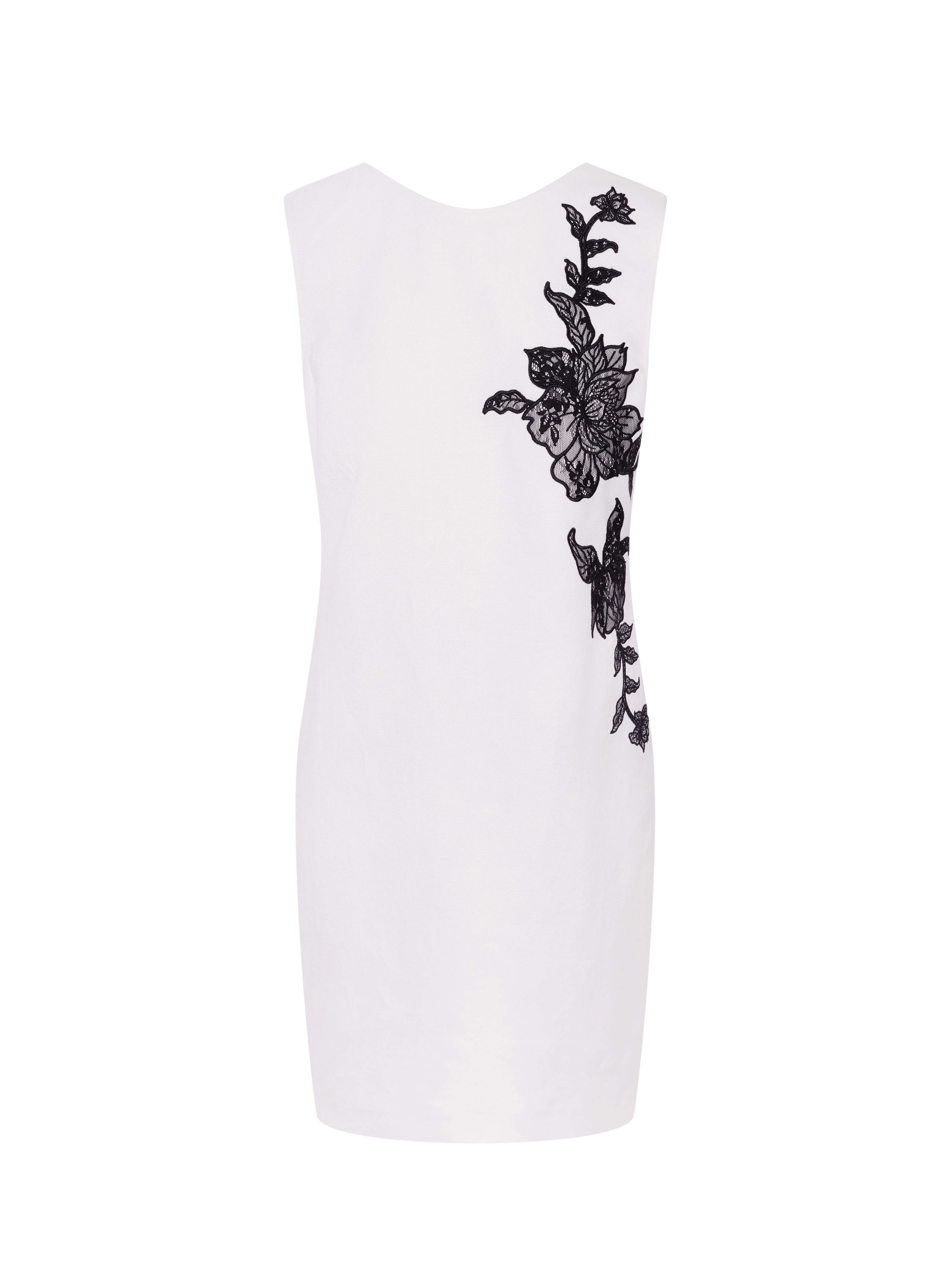 A short white dress with a touch of linen