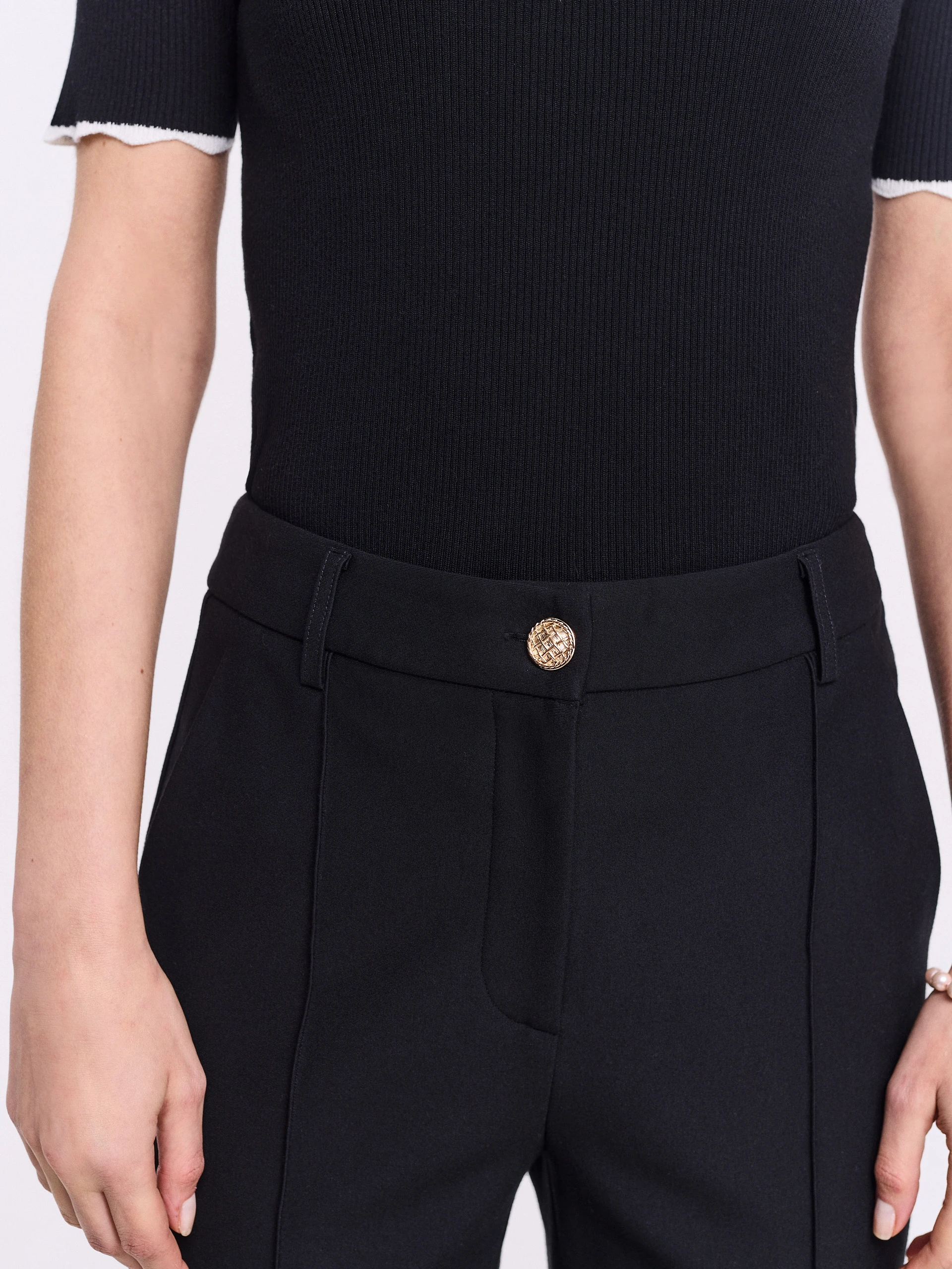 Elegant black pants with straight legs