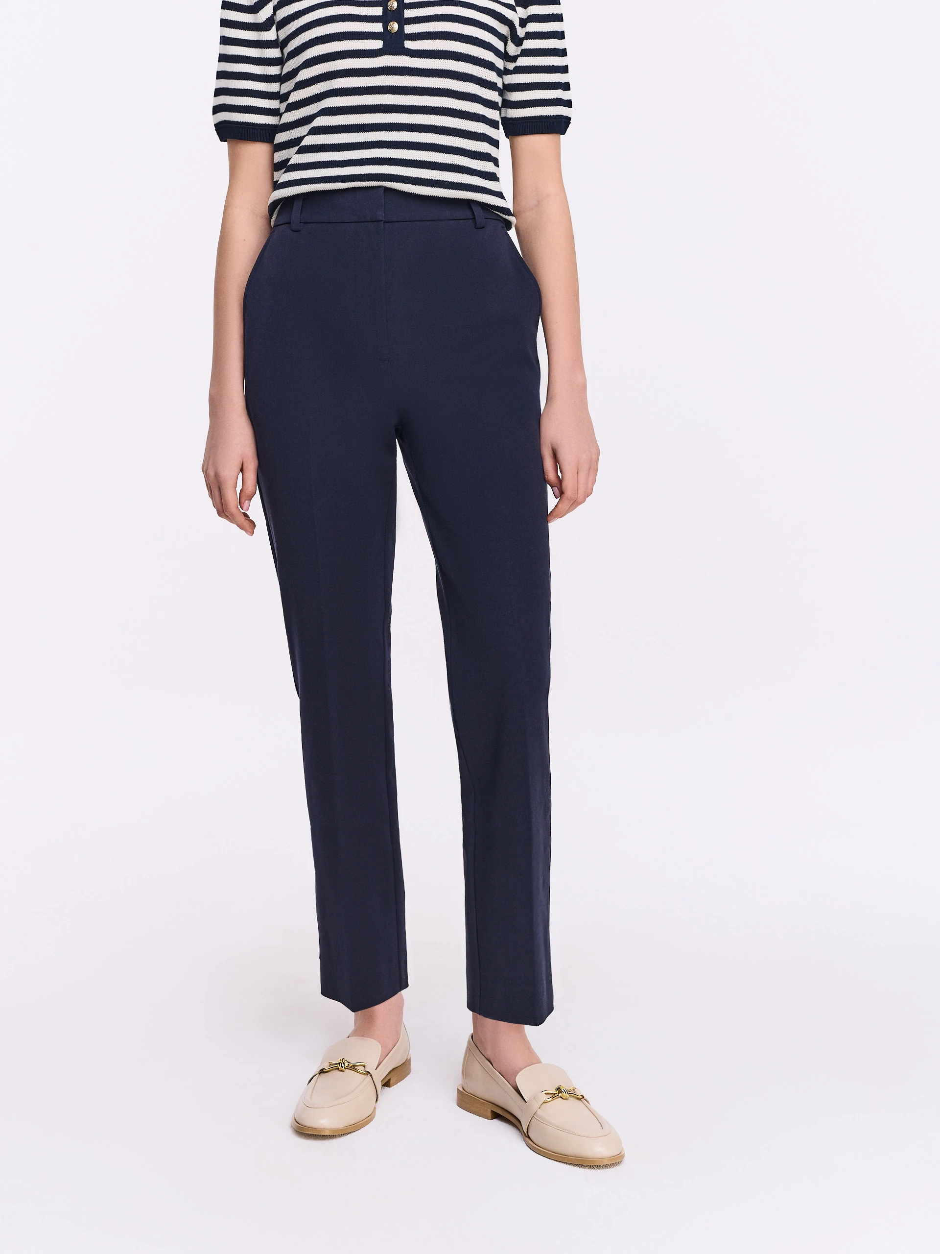 Navy blue cigarette pants