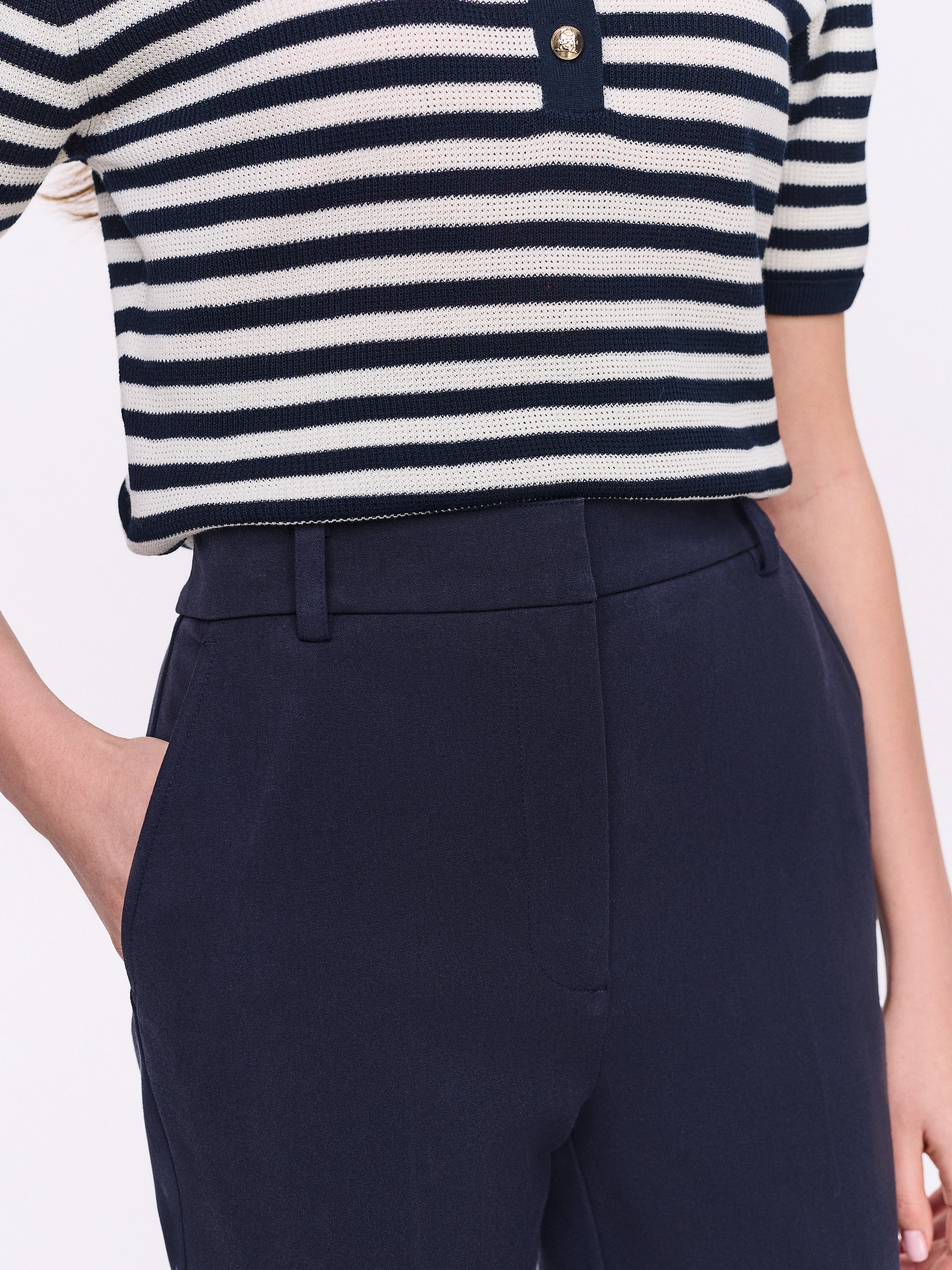 Navy blue cigarette pants