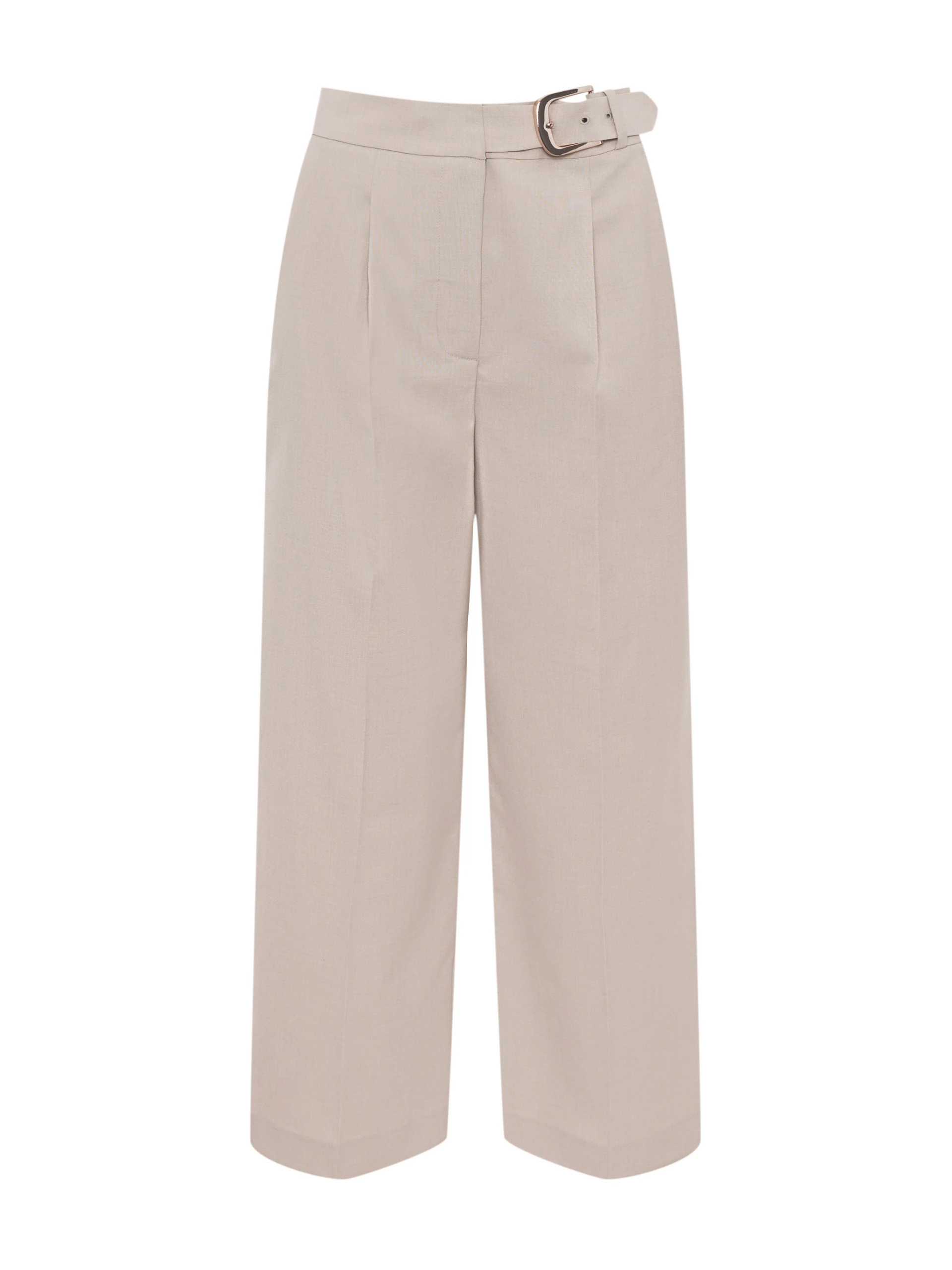Beige high-waisted culottes