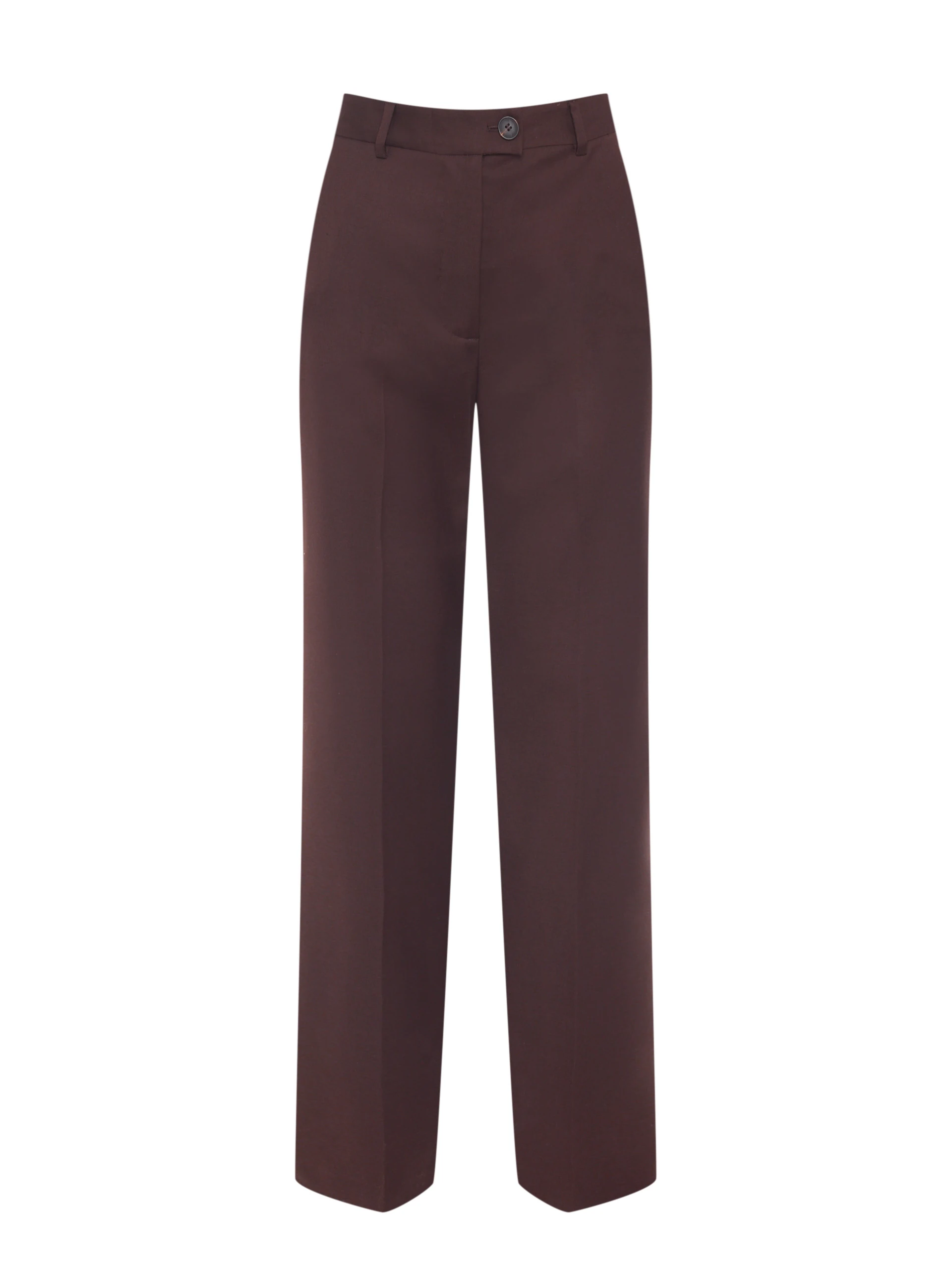 Elegant chocolate brown pants with straight legs