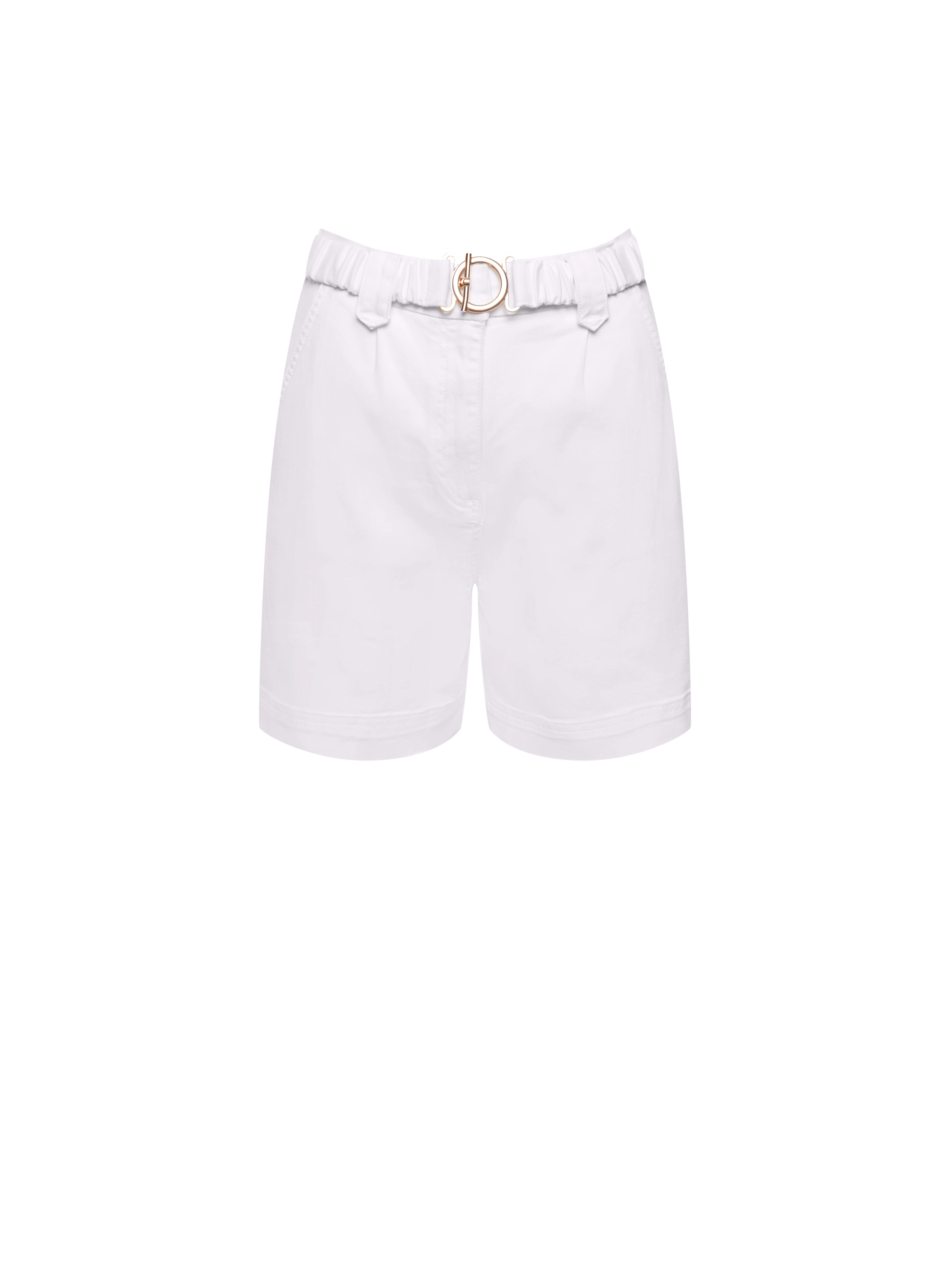 High-waisted white shorts