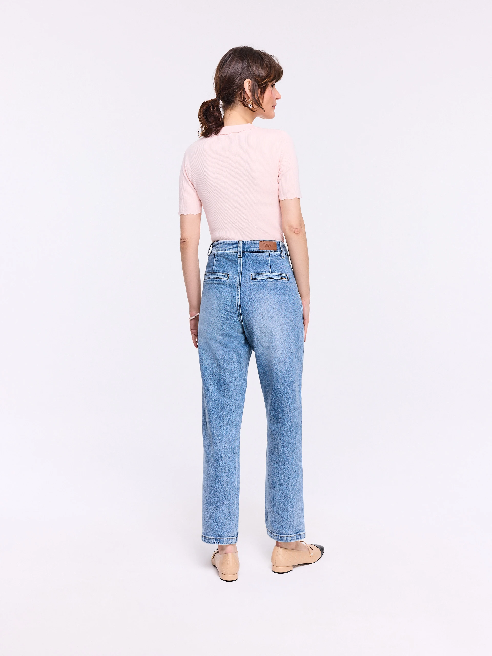 Blue distressed jeans