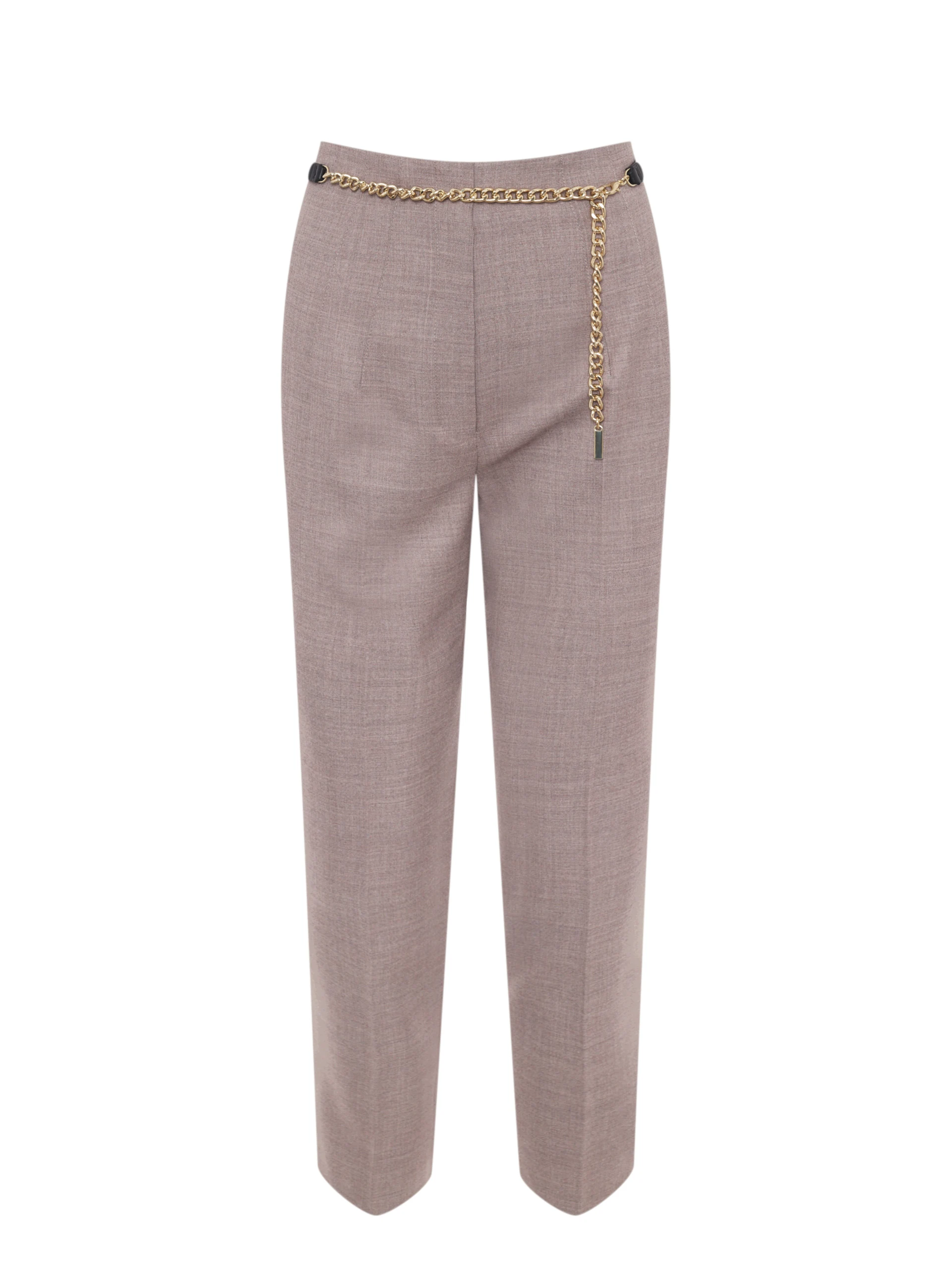 Elegant trousers with wool in taupe