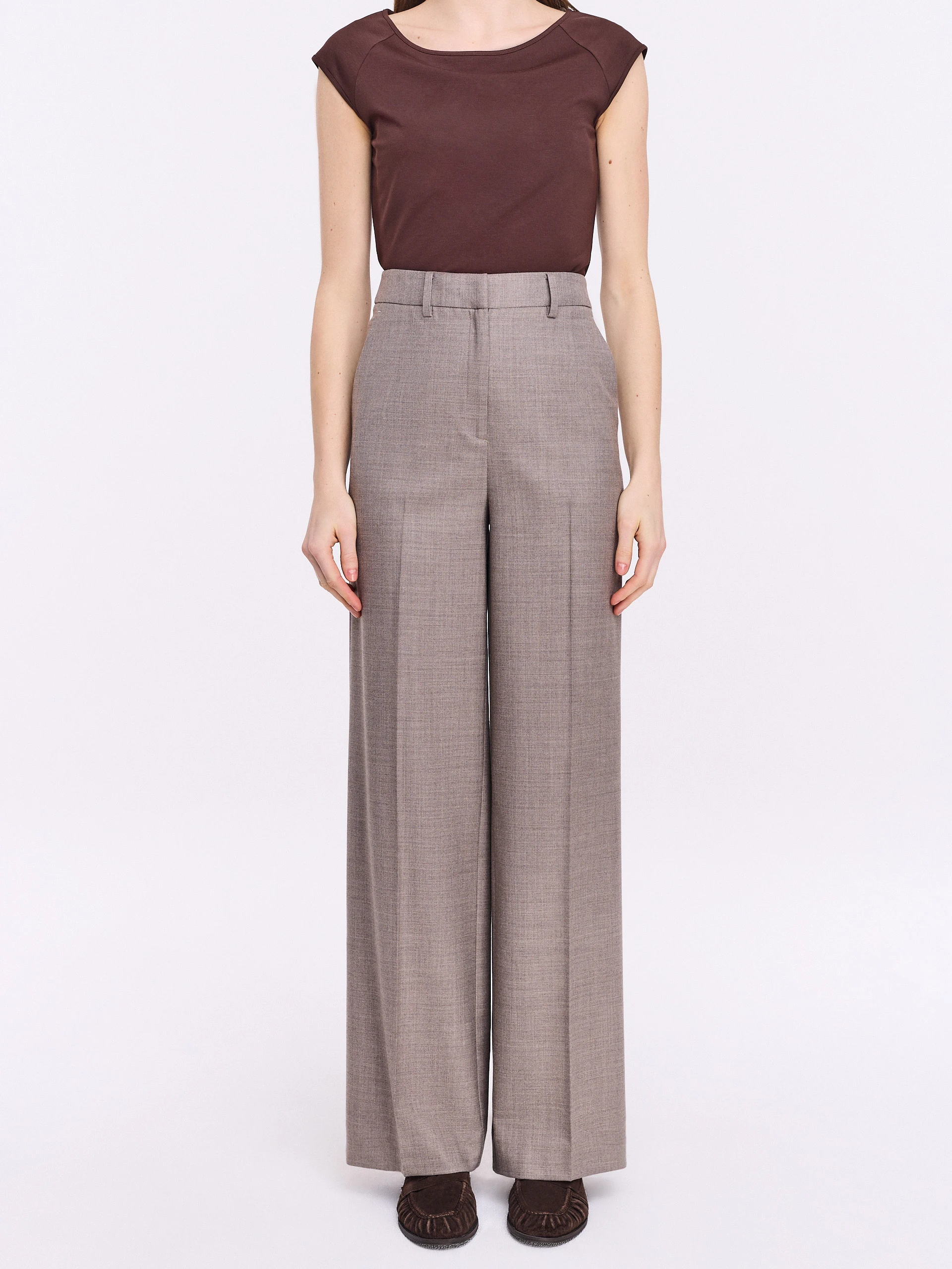 Taupe wide-leg pants