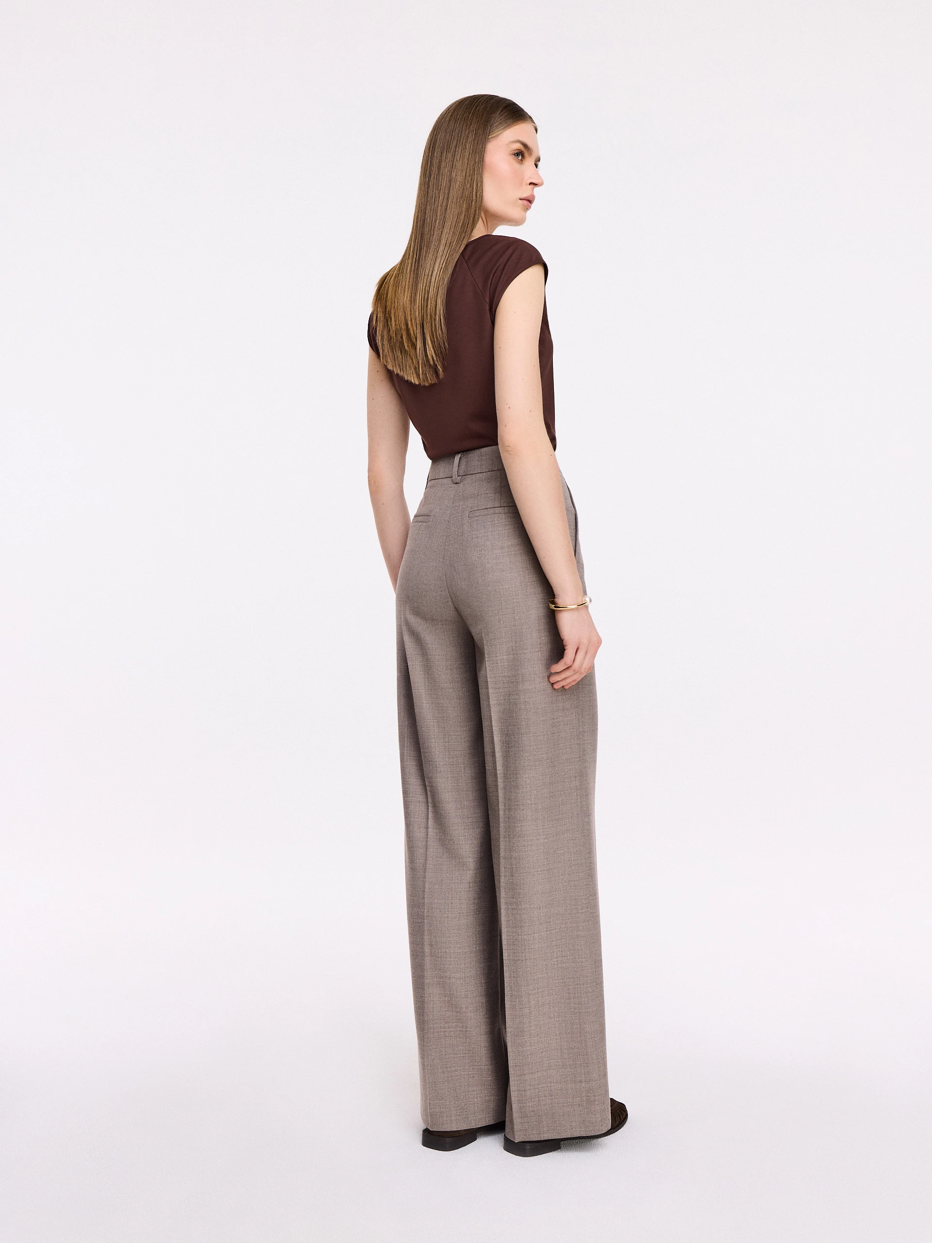 Taupe wide-leg pants