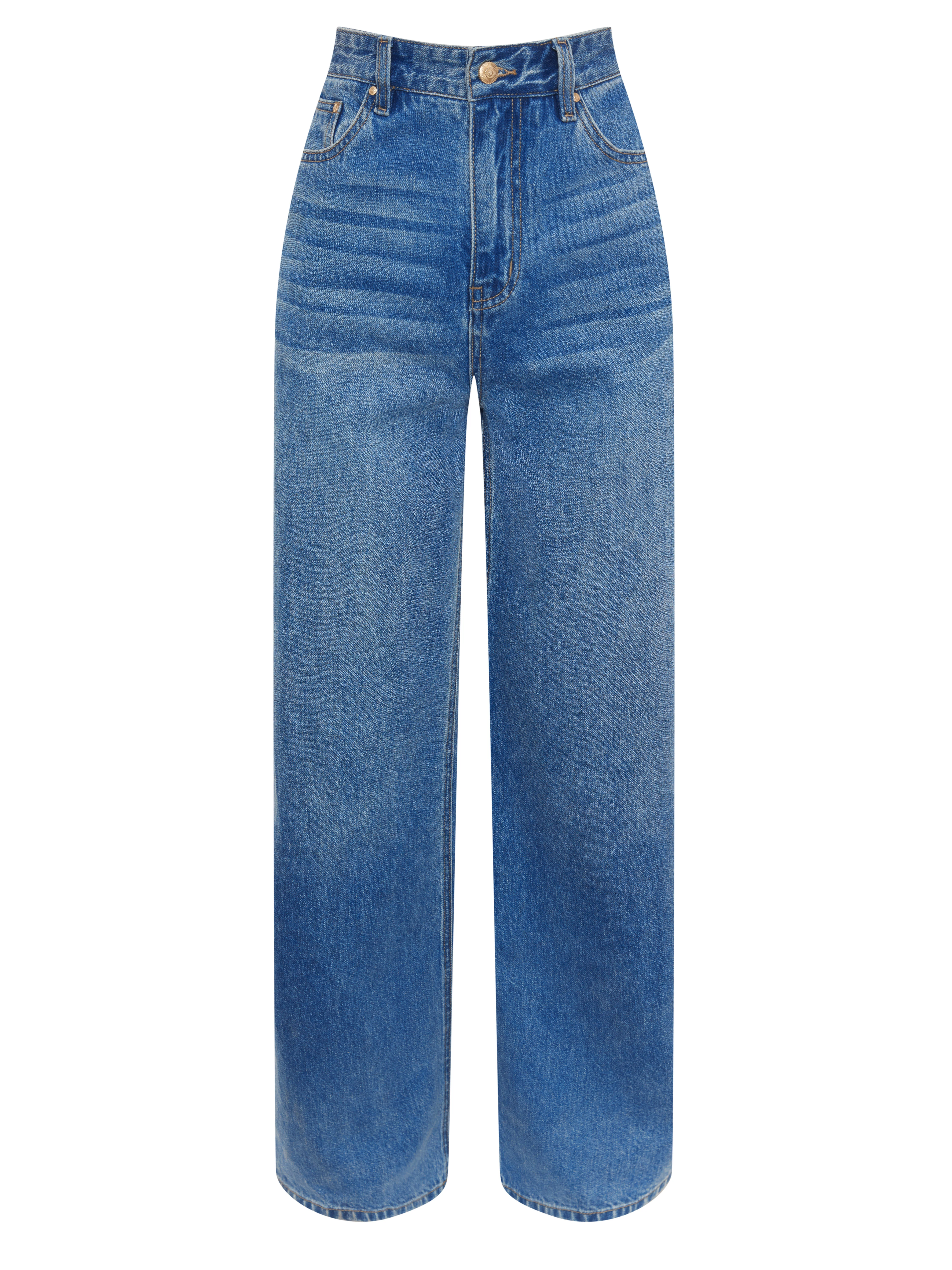 High-waisted wide-leg jeans