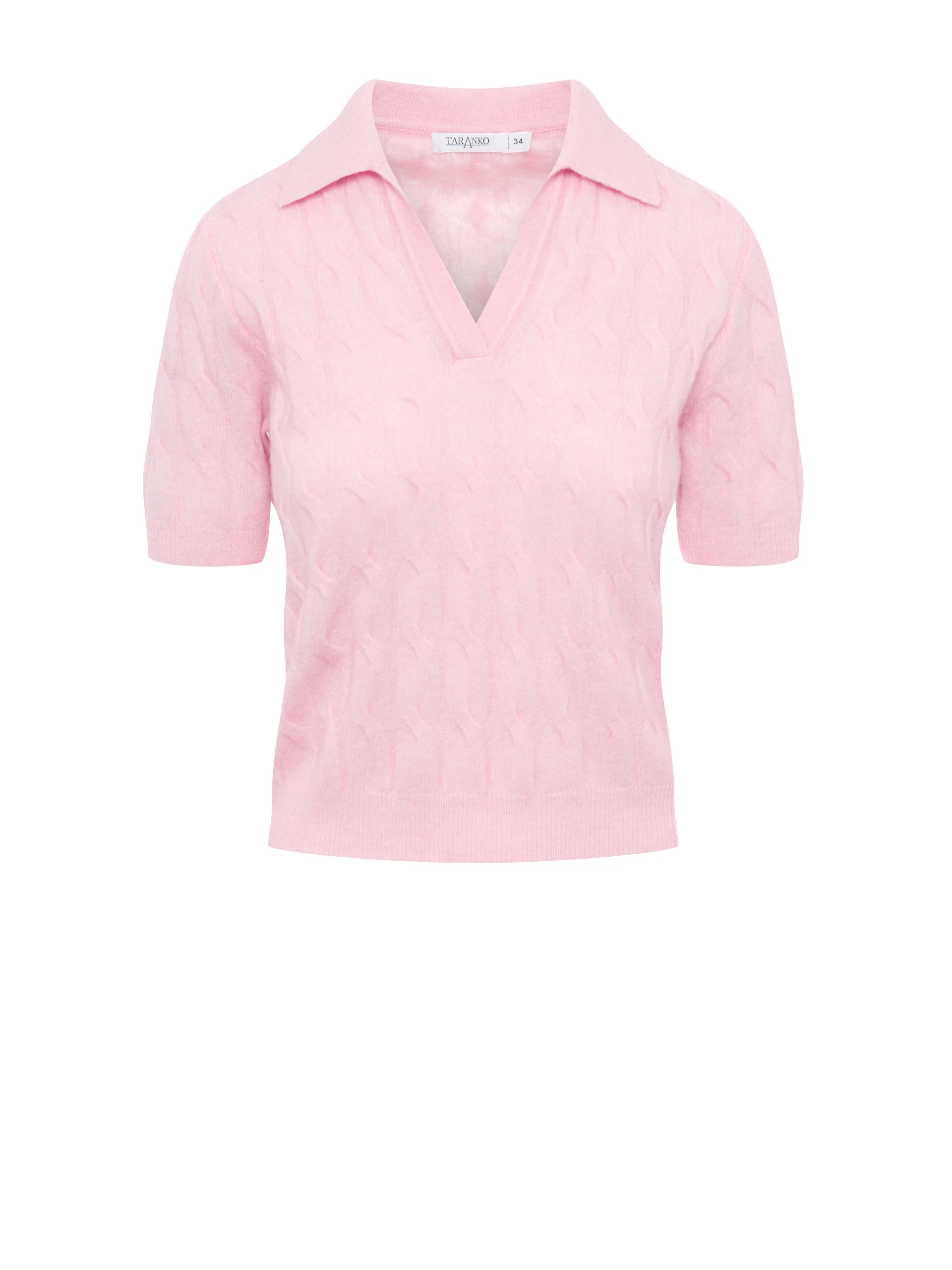 Braided polo sweater with wool, silk, and cashmere