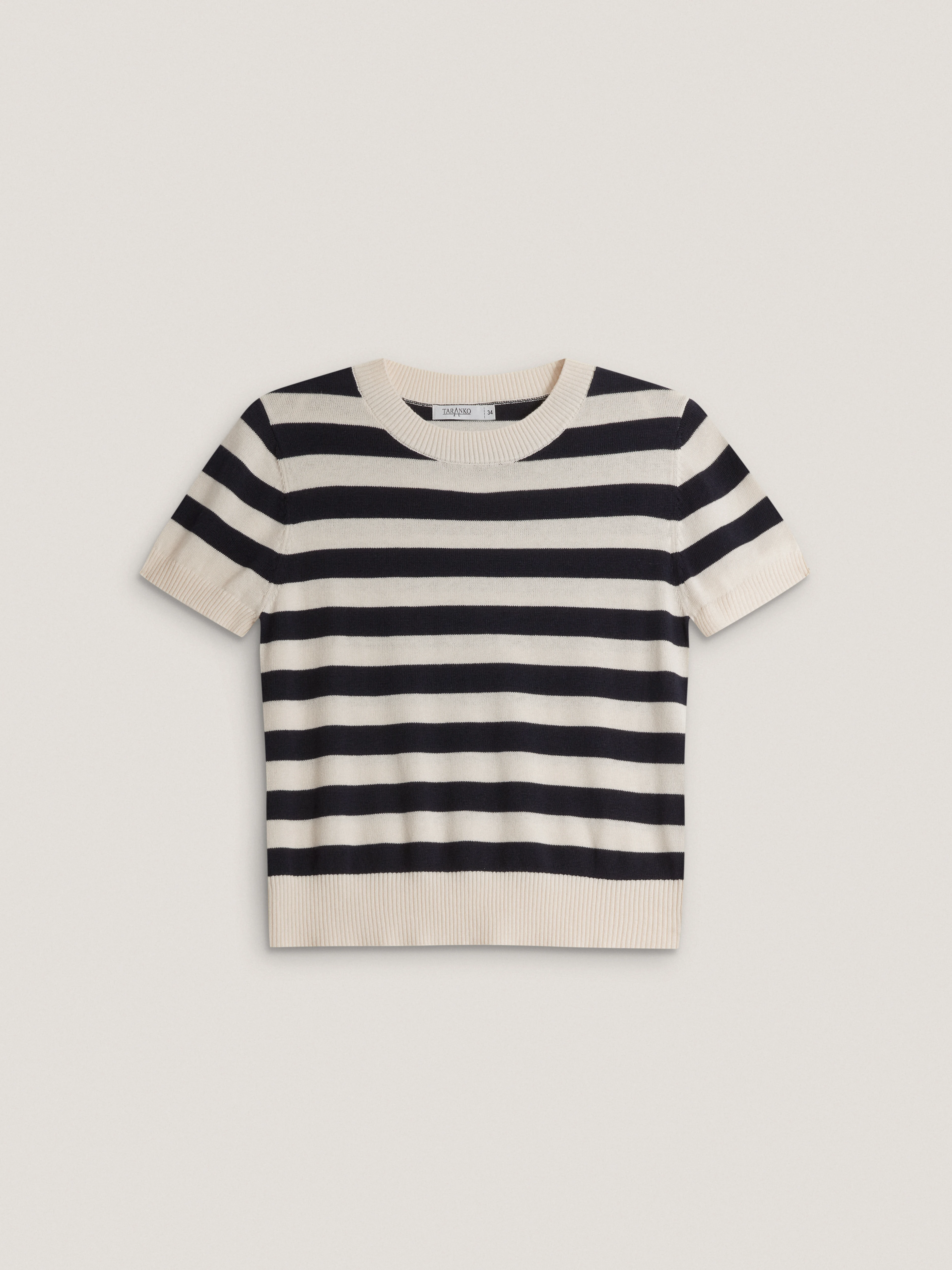 Striped sweater with a linen blend