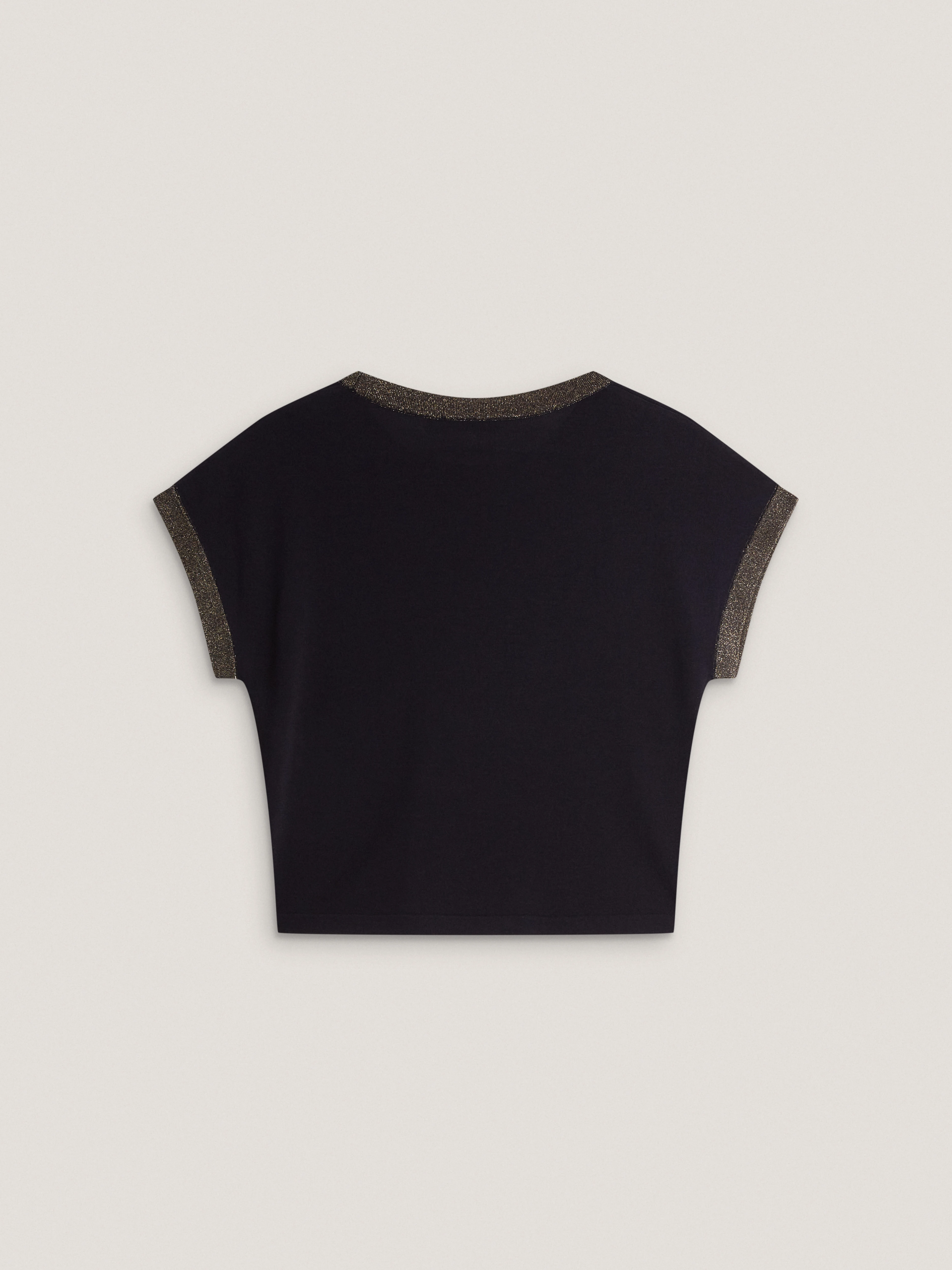 Navy blue short-sleeved jumper