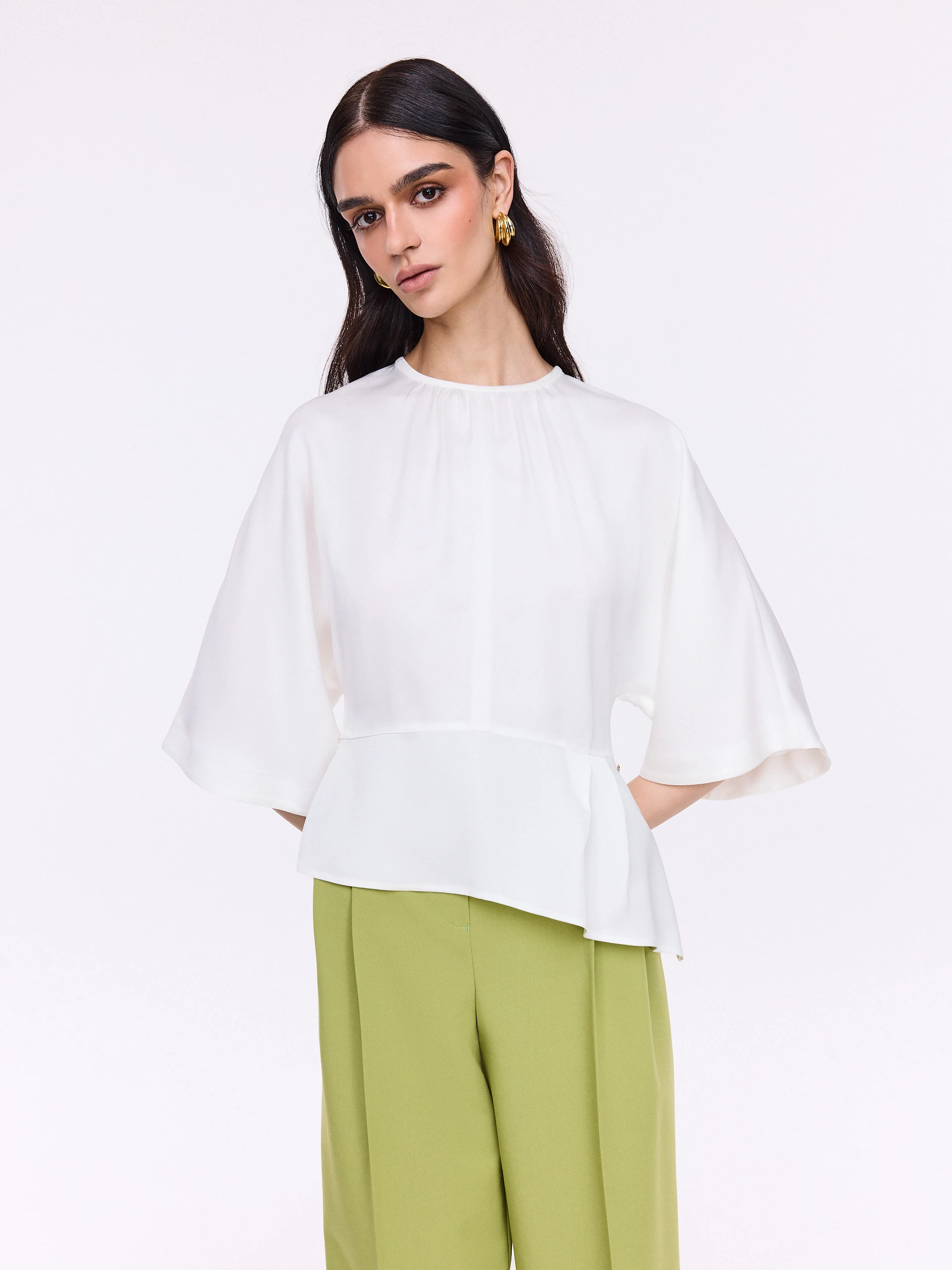 Light cream satin blouse