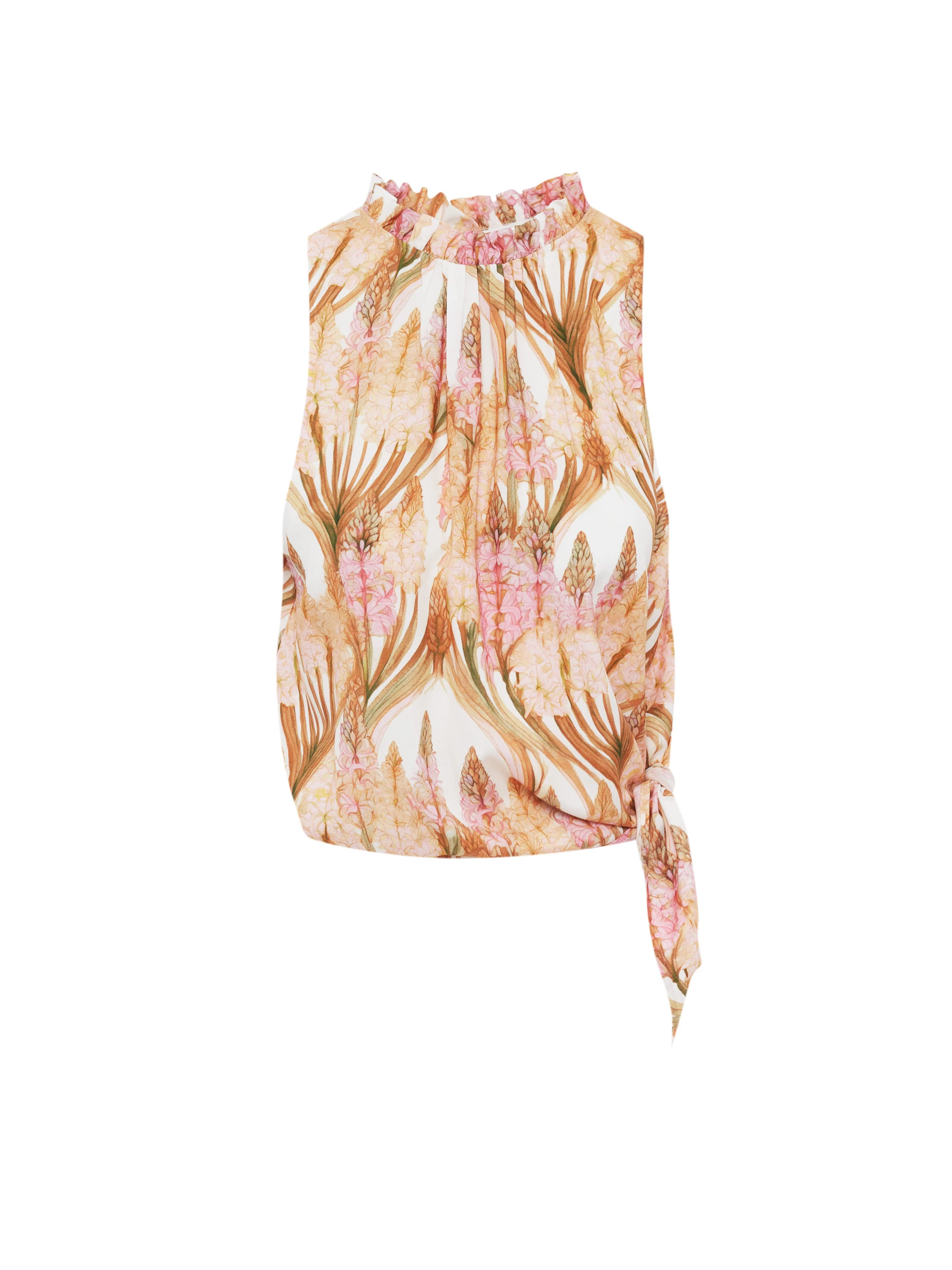 Blouse with original print and tie detail