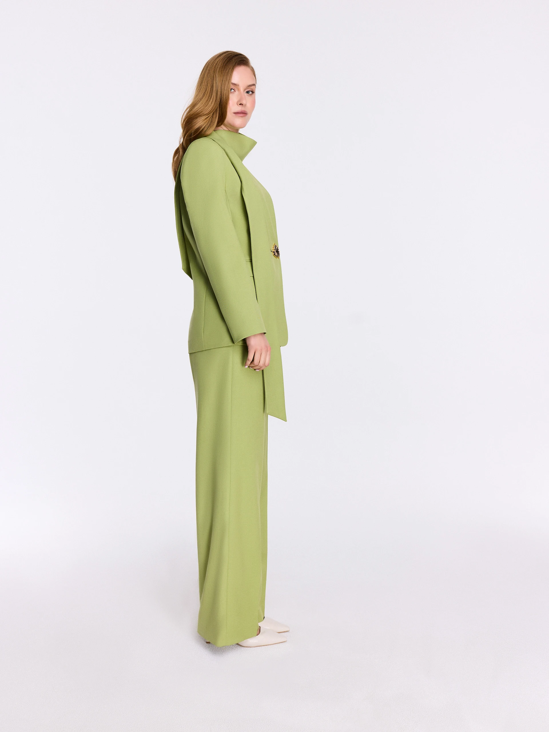 Green wide-leg pants