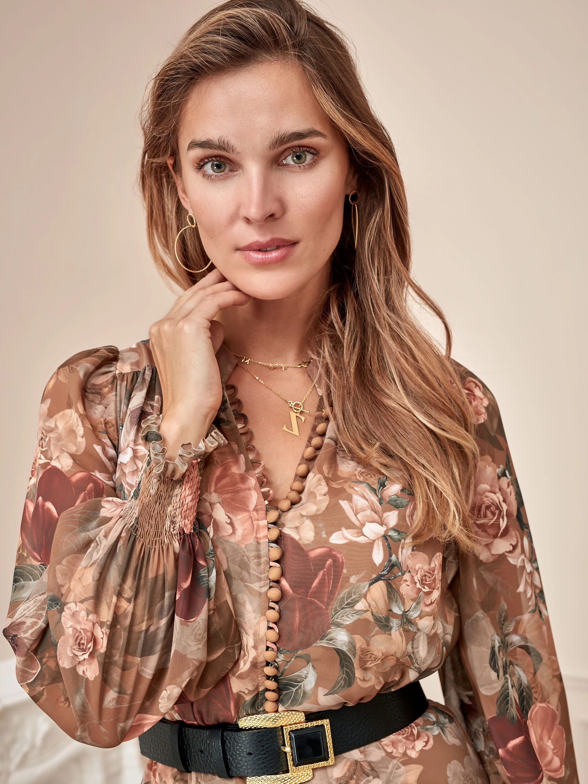 FLORAL PRINT DRESS WITH BUTTONS