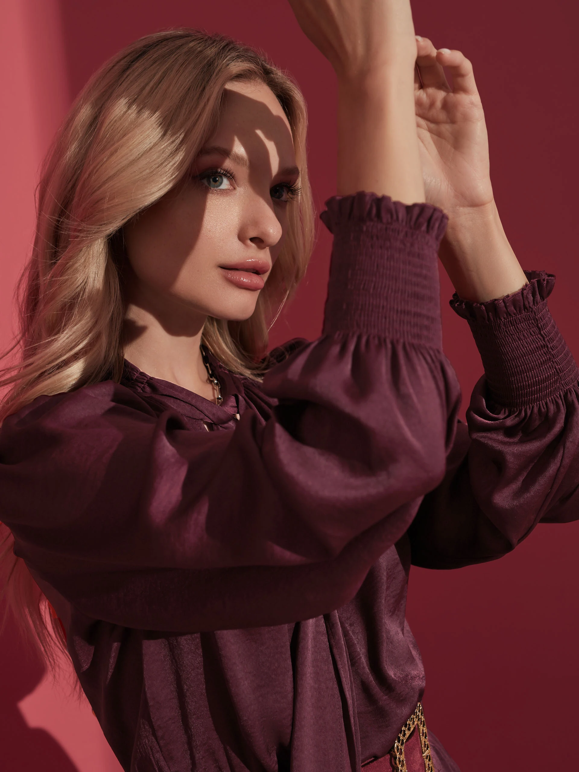 BURGUNDY SATIN DRESS