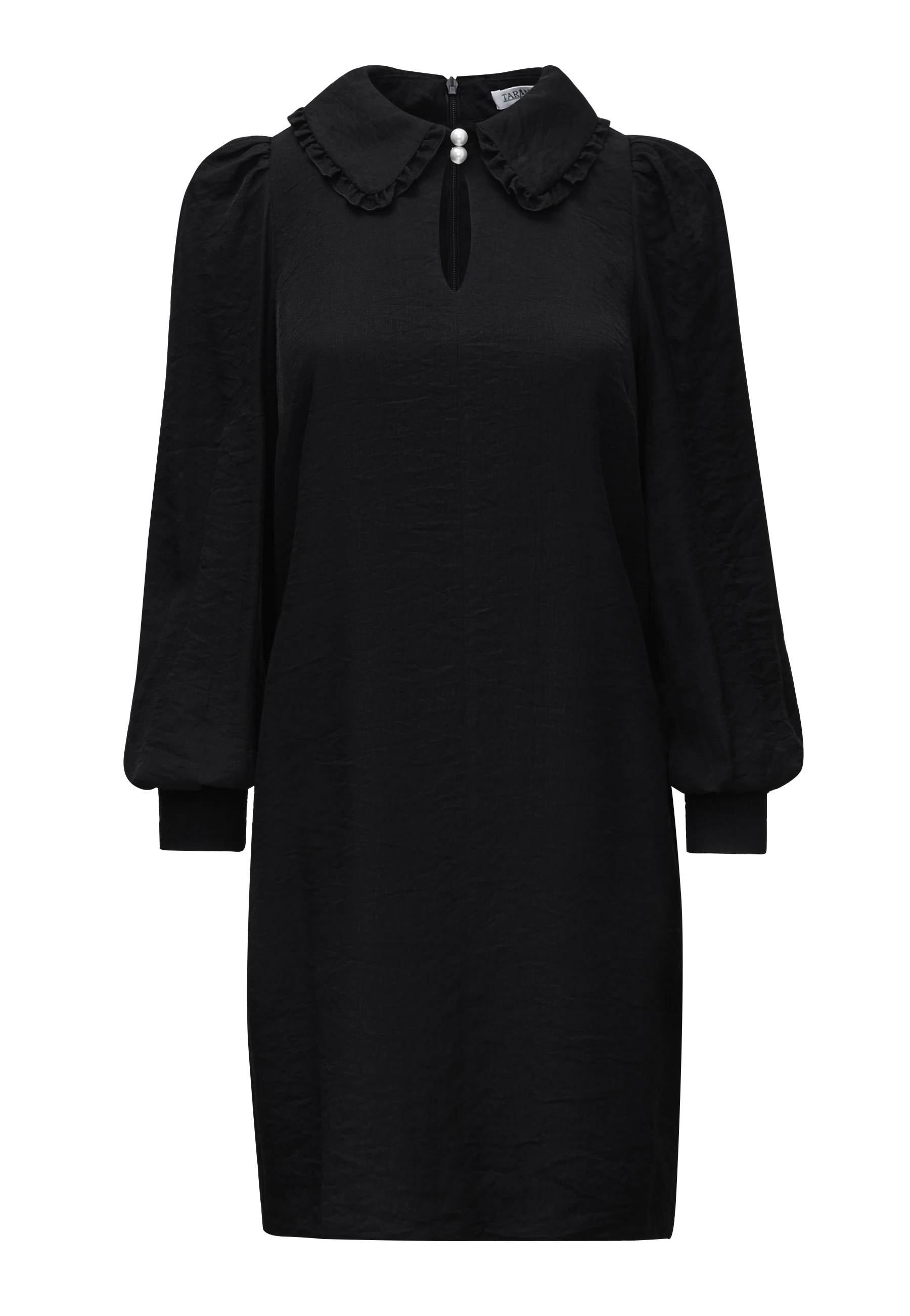 BLACK DRESS WITH COLLAR