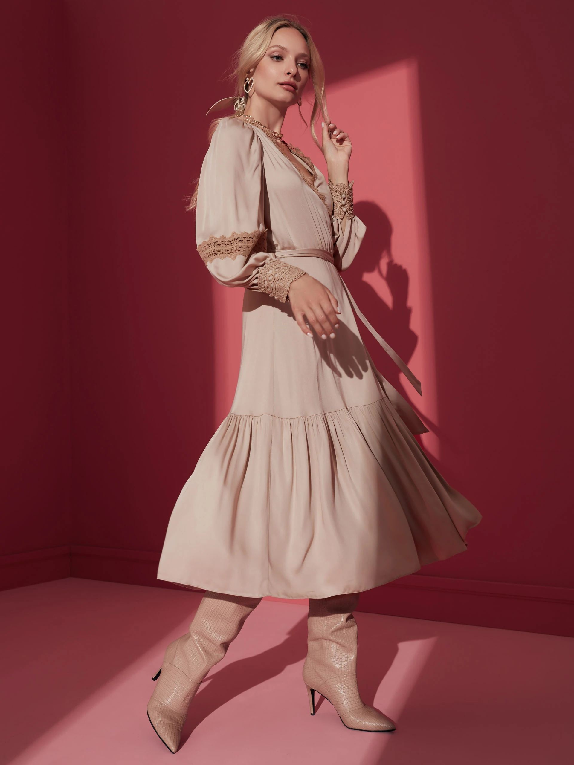 BEIGE ENVELOPE DRESS