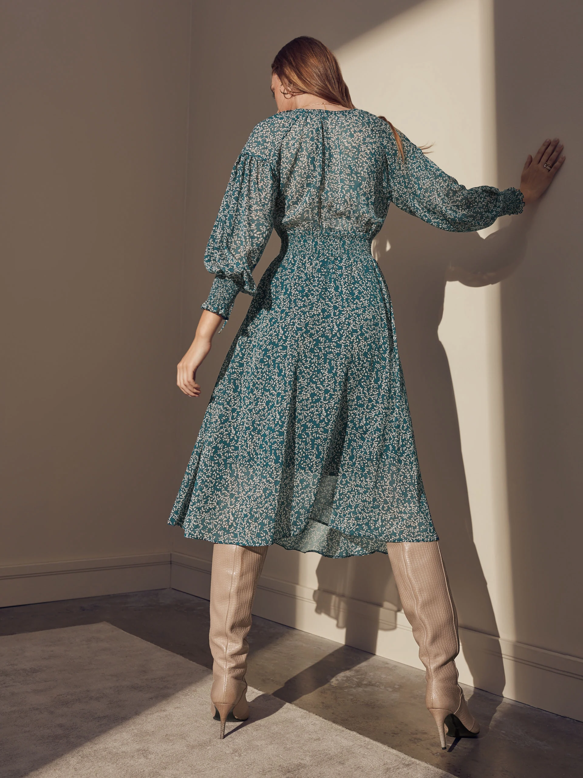Midi dress in green
