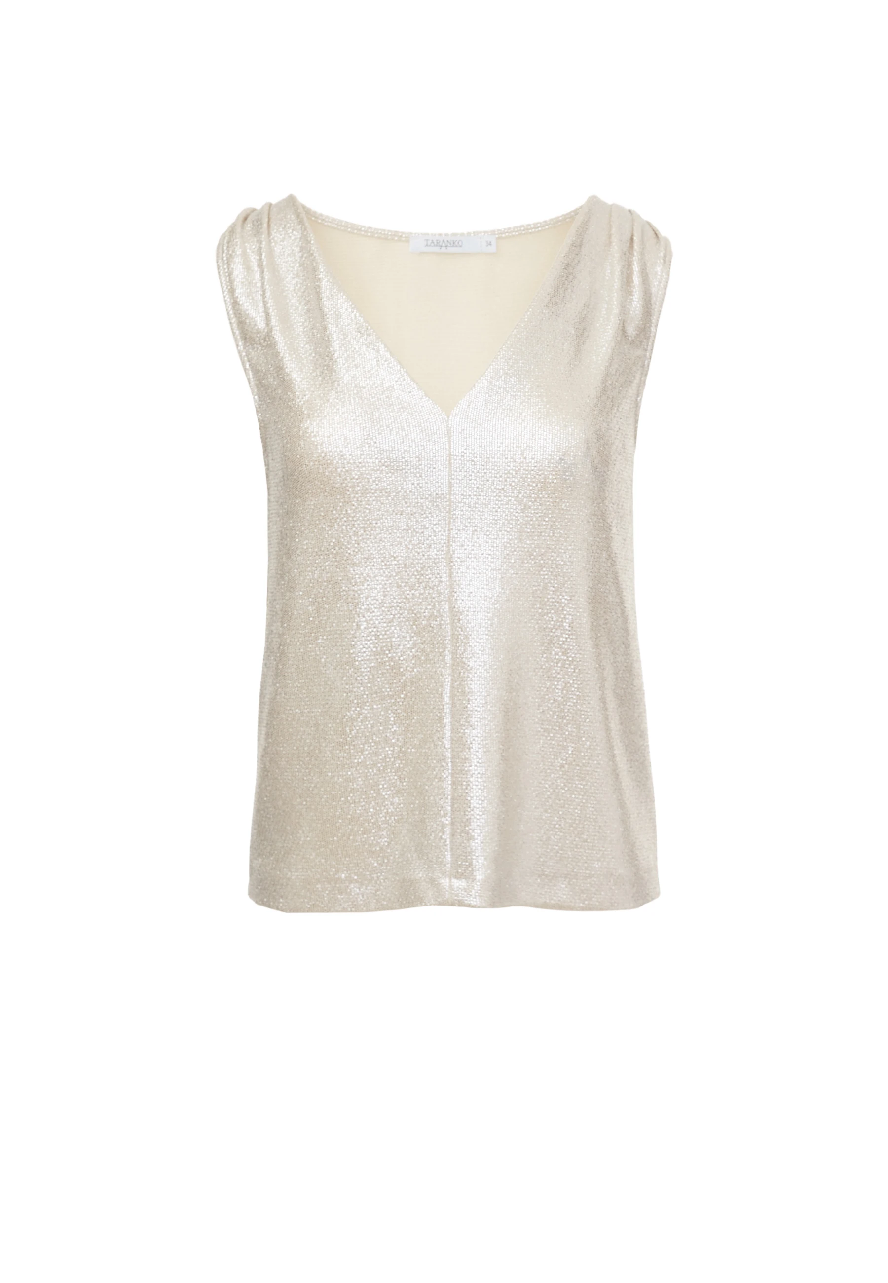 Glossy sleeveless blouse