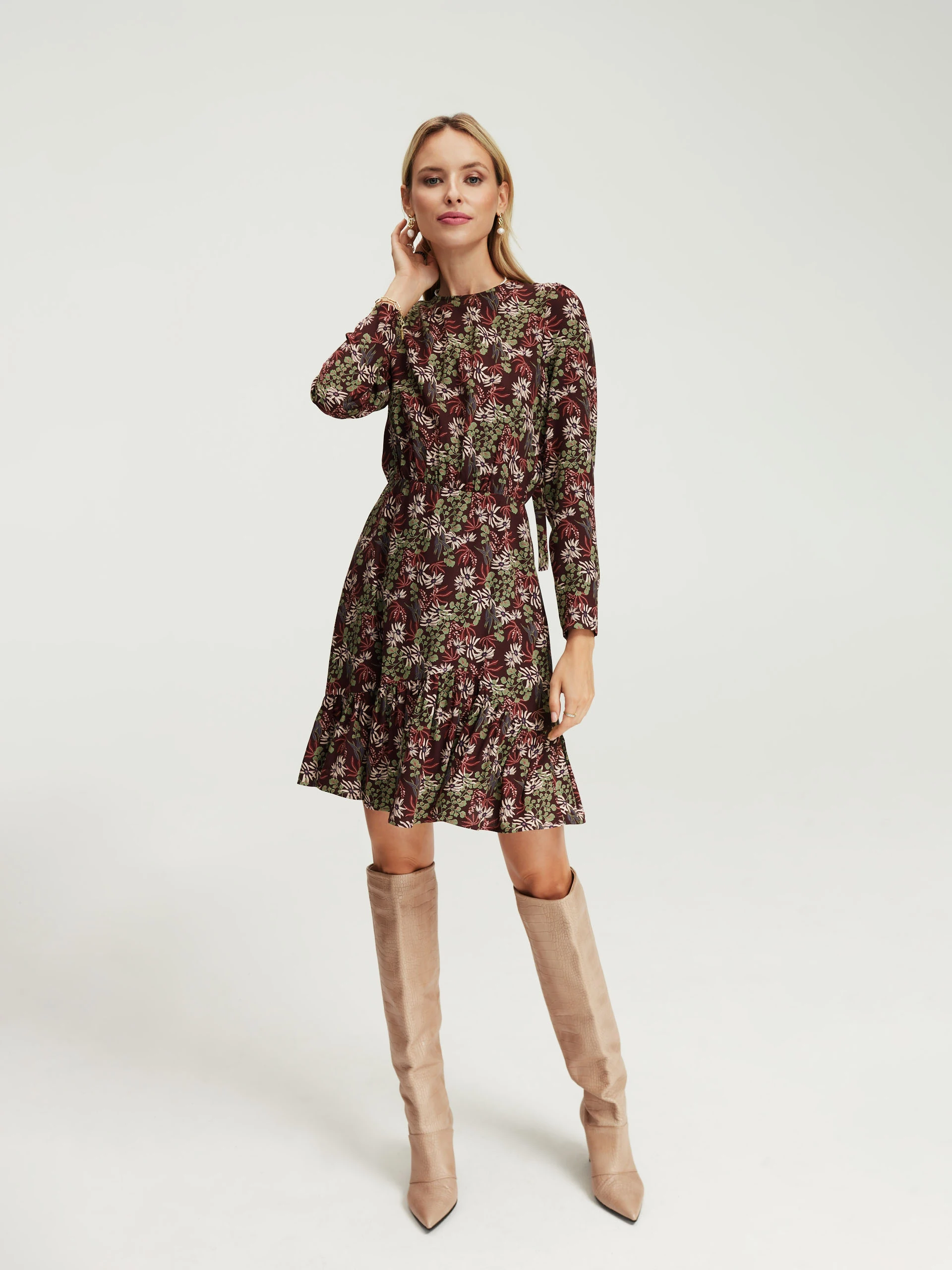 Maroon floral dress