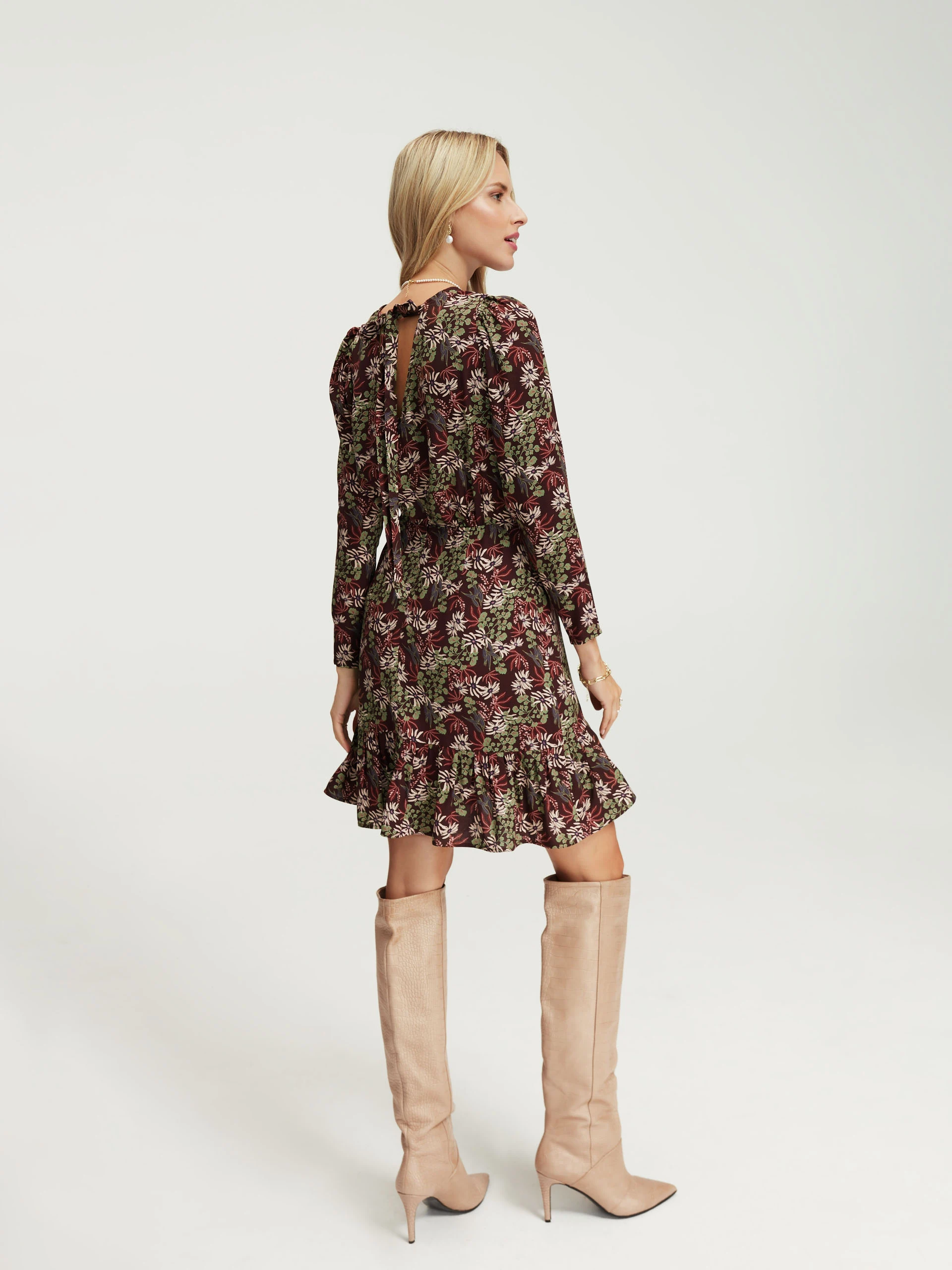 Maroon floral dress