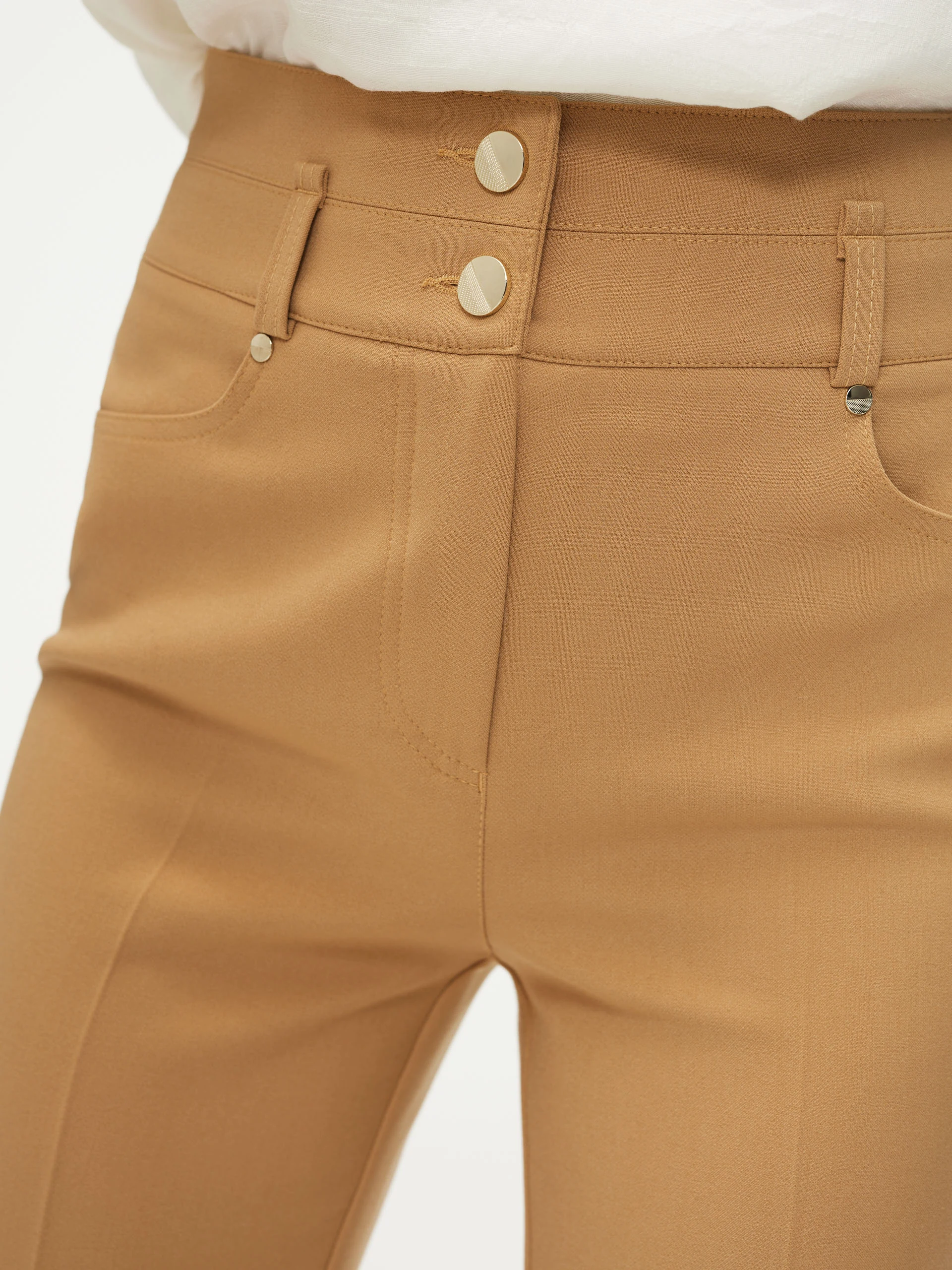 Beige high-waist pants