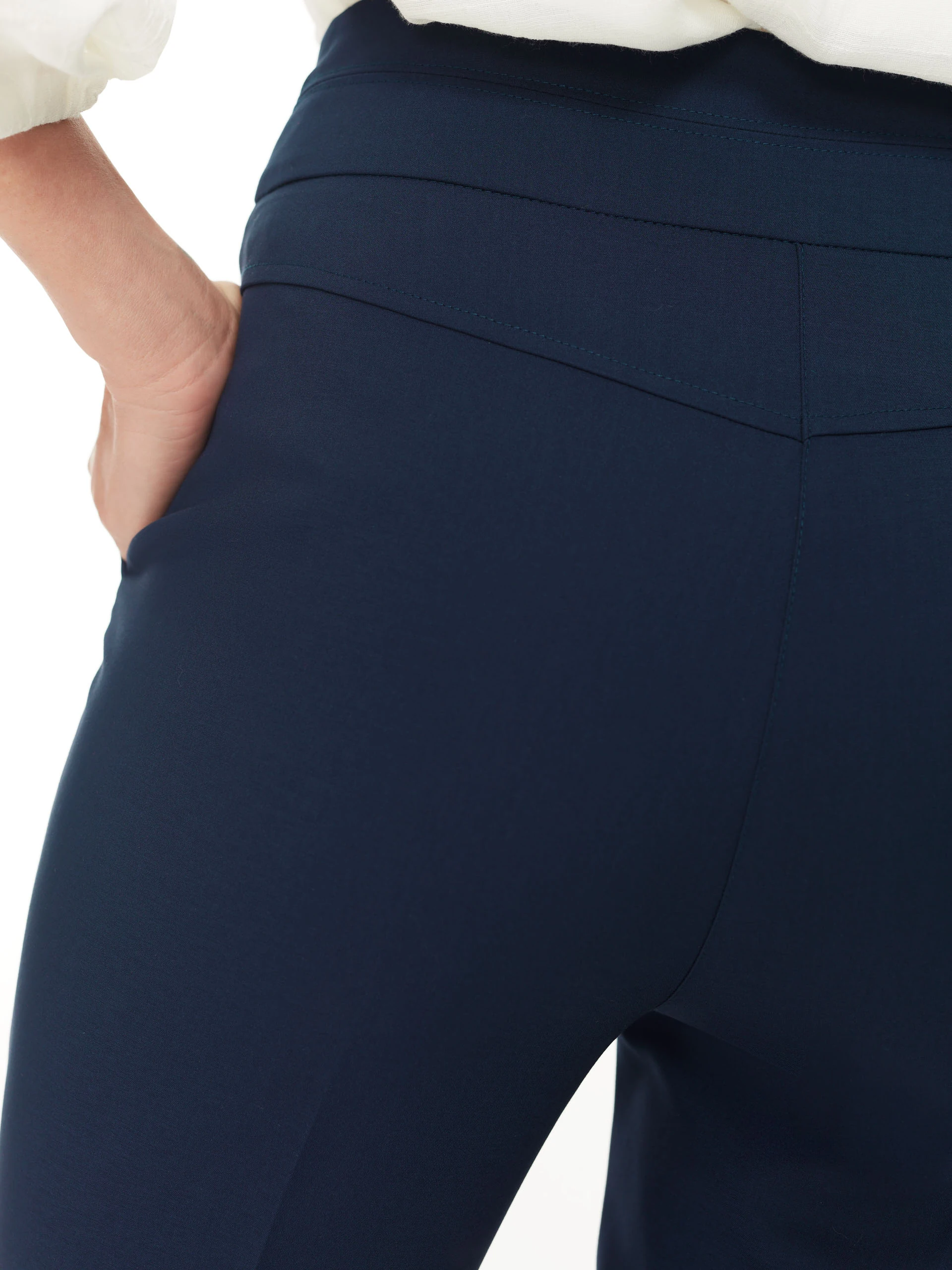 Navy high-waist pants