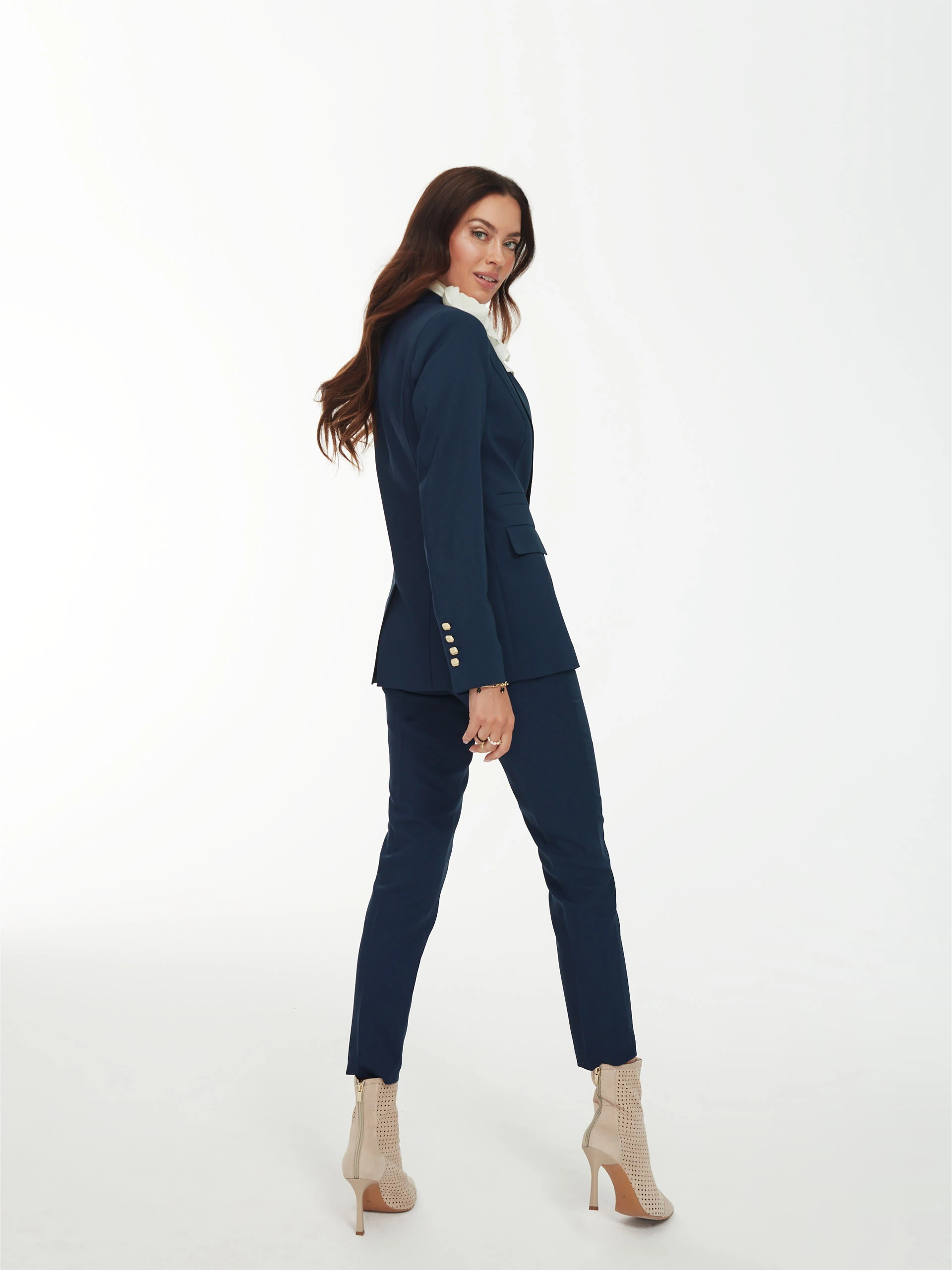 Navy high-waist pants