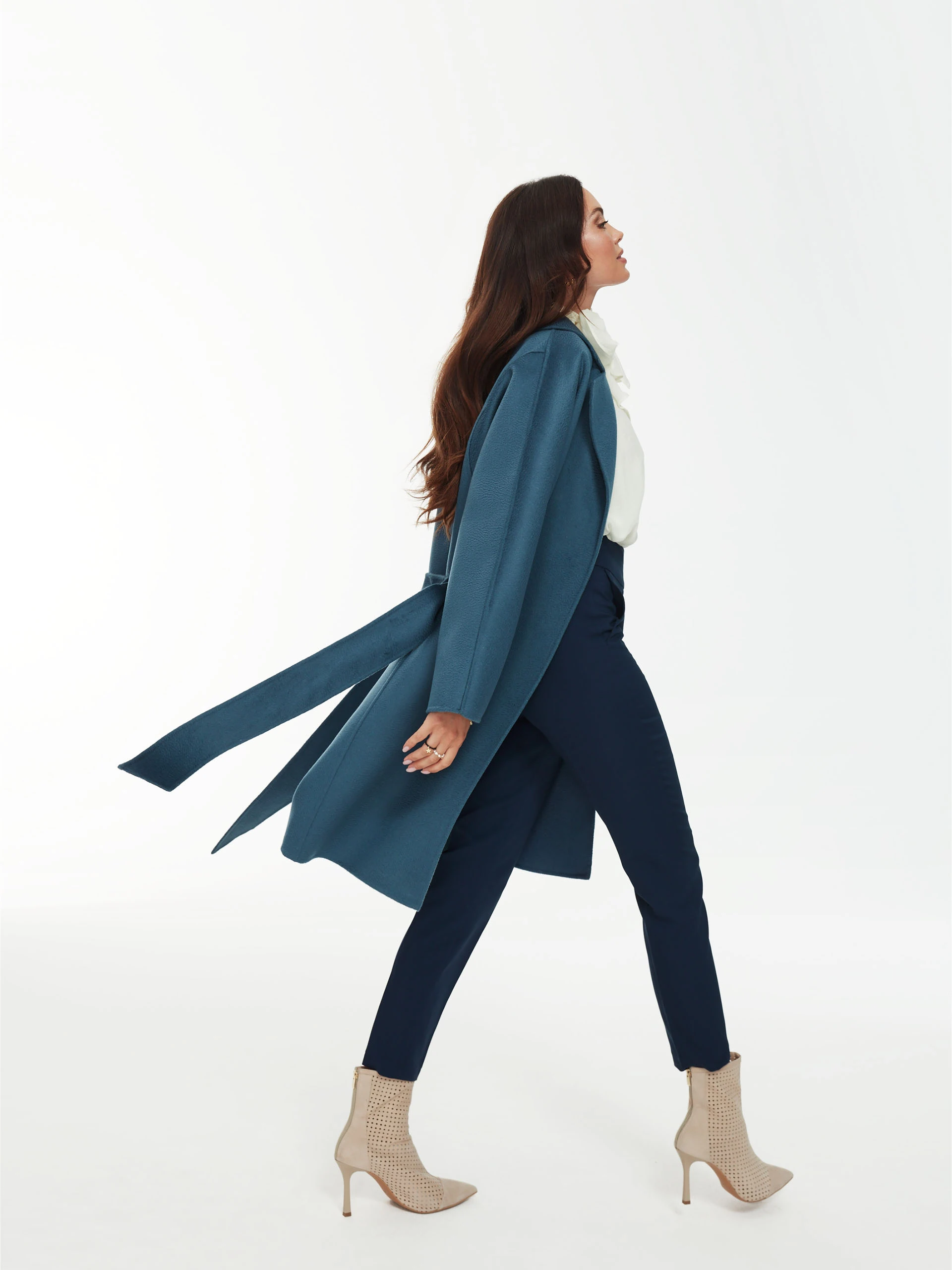 Navy high-waist pants