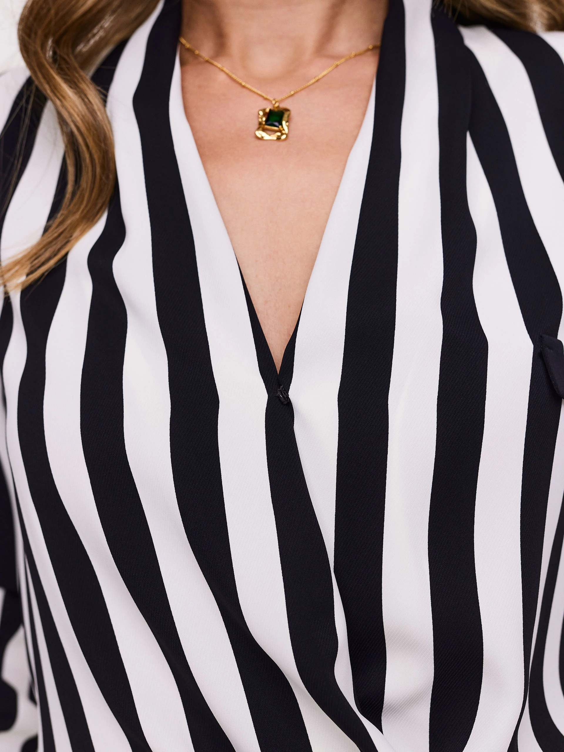 Striped envelope blouse