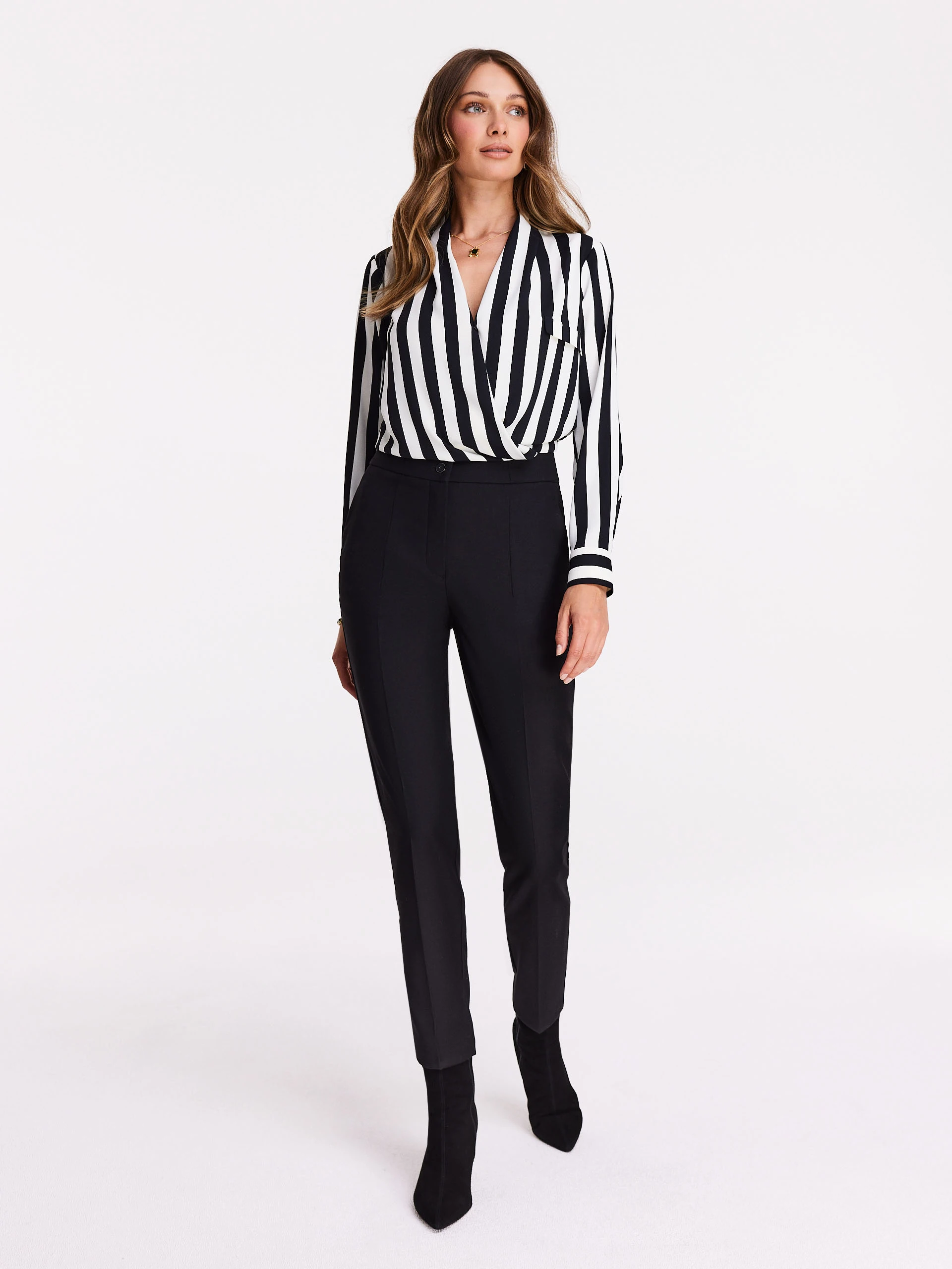 Striped envelope blouse