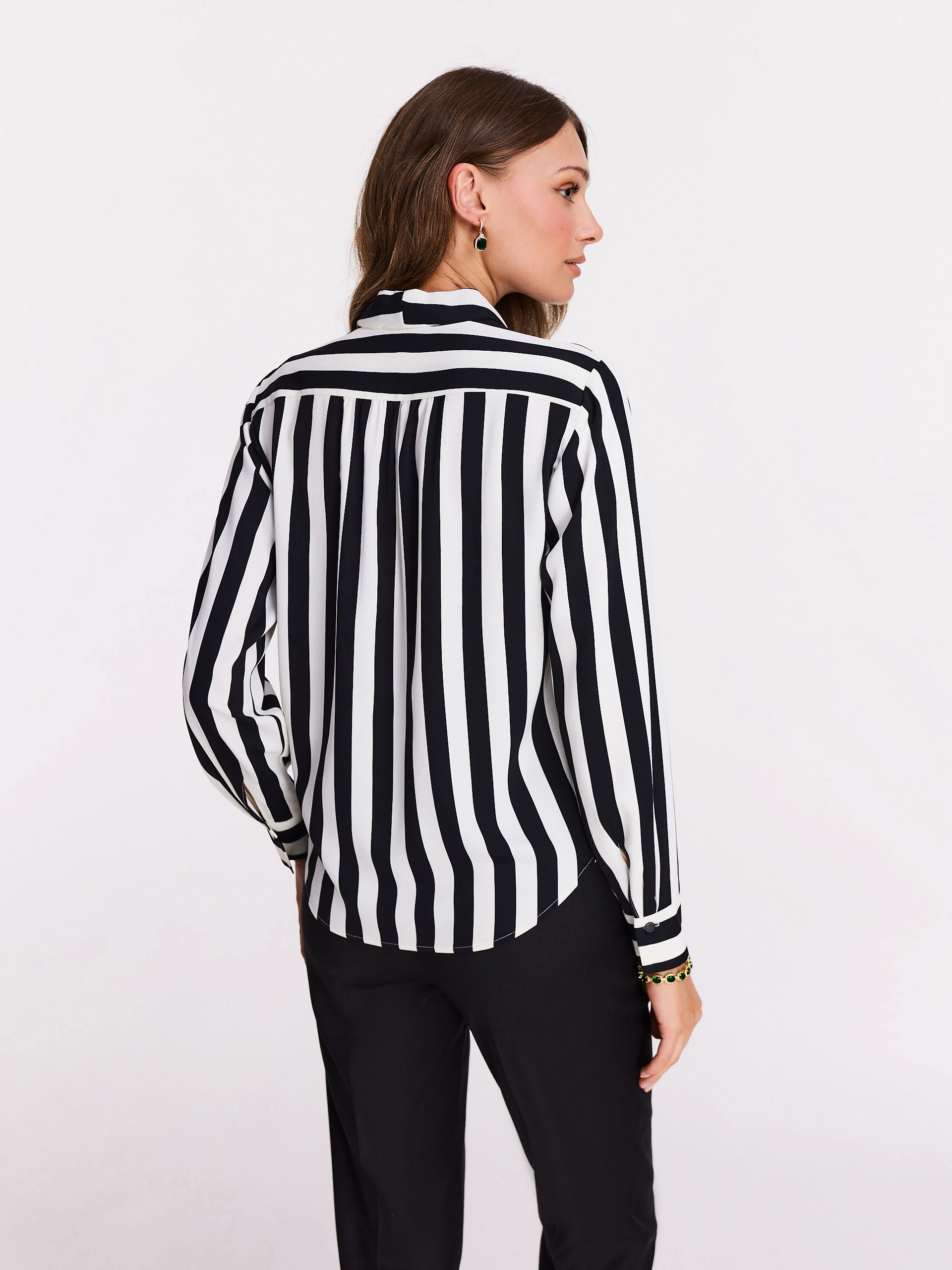 Striped envelope blouse