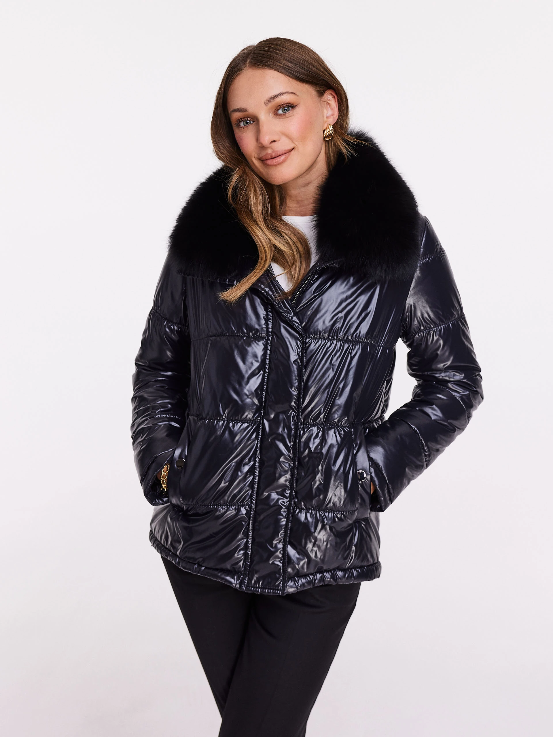 Black shiny jacket