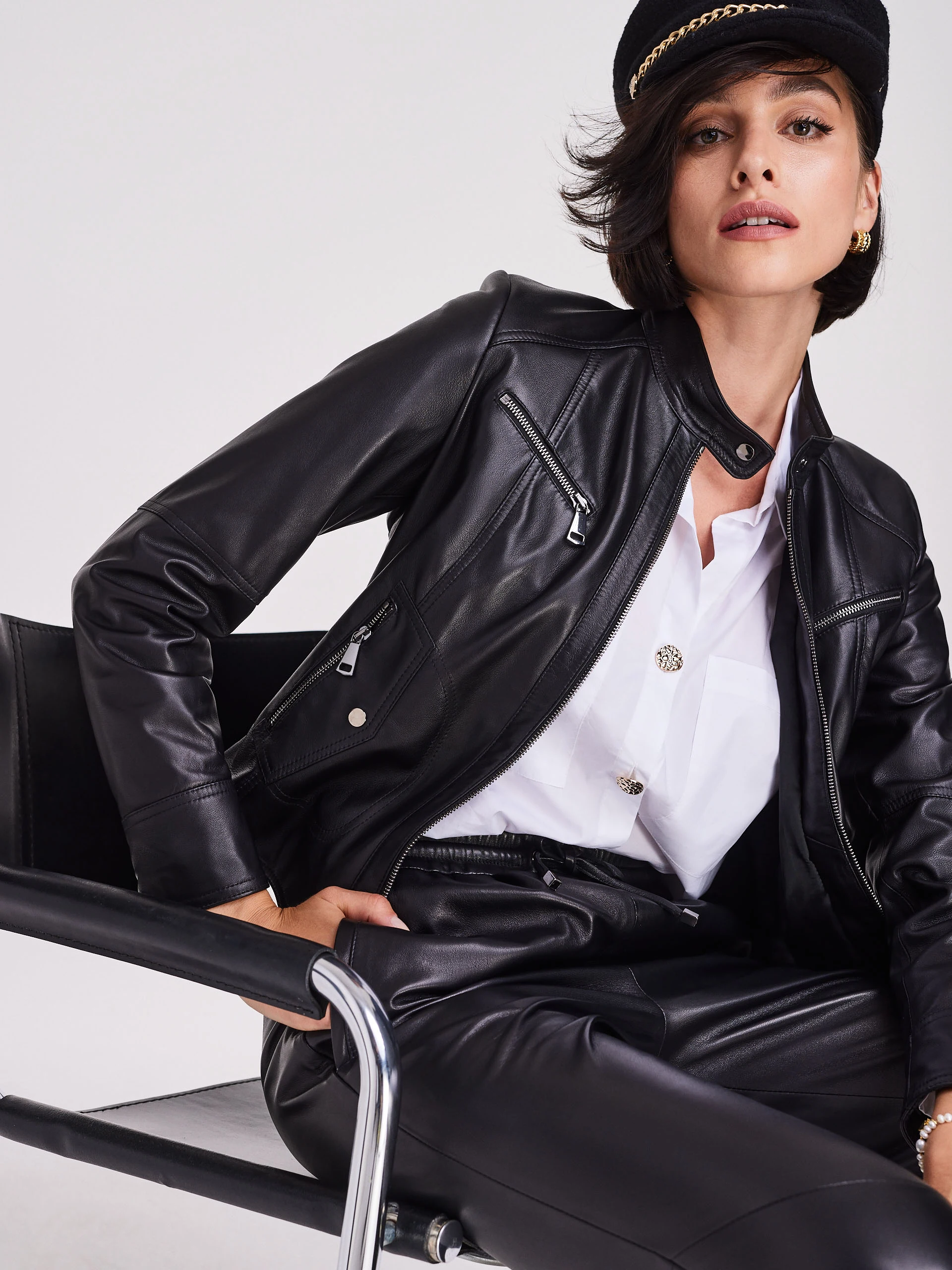 Black leather jacket