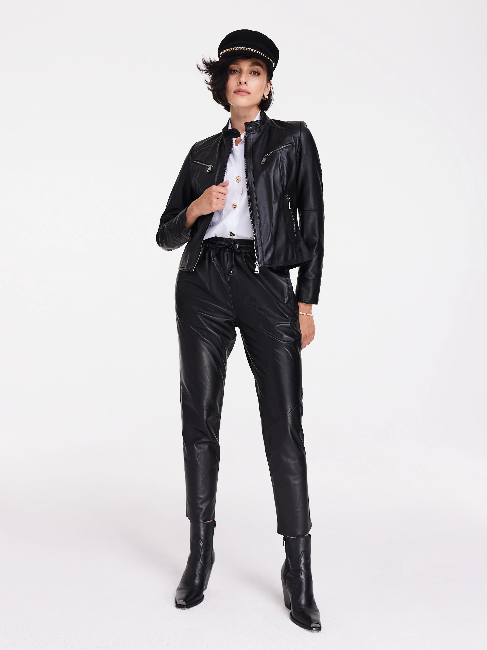 Black leather jacket