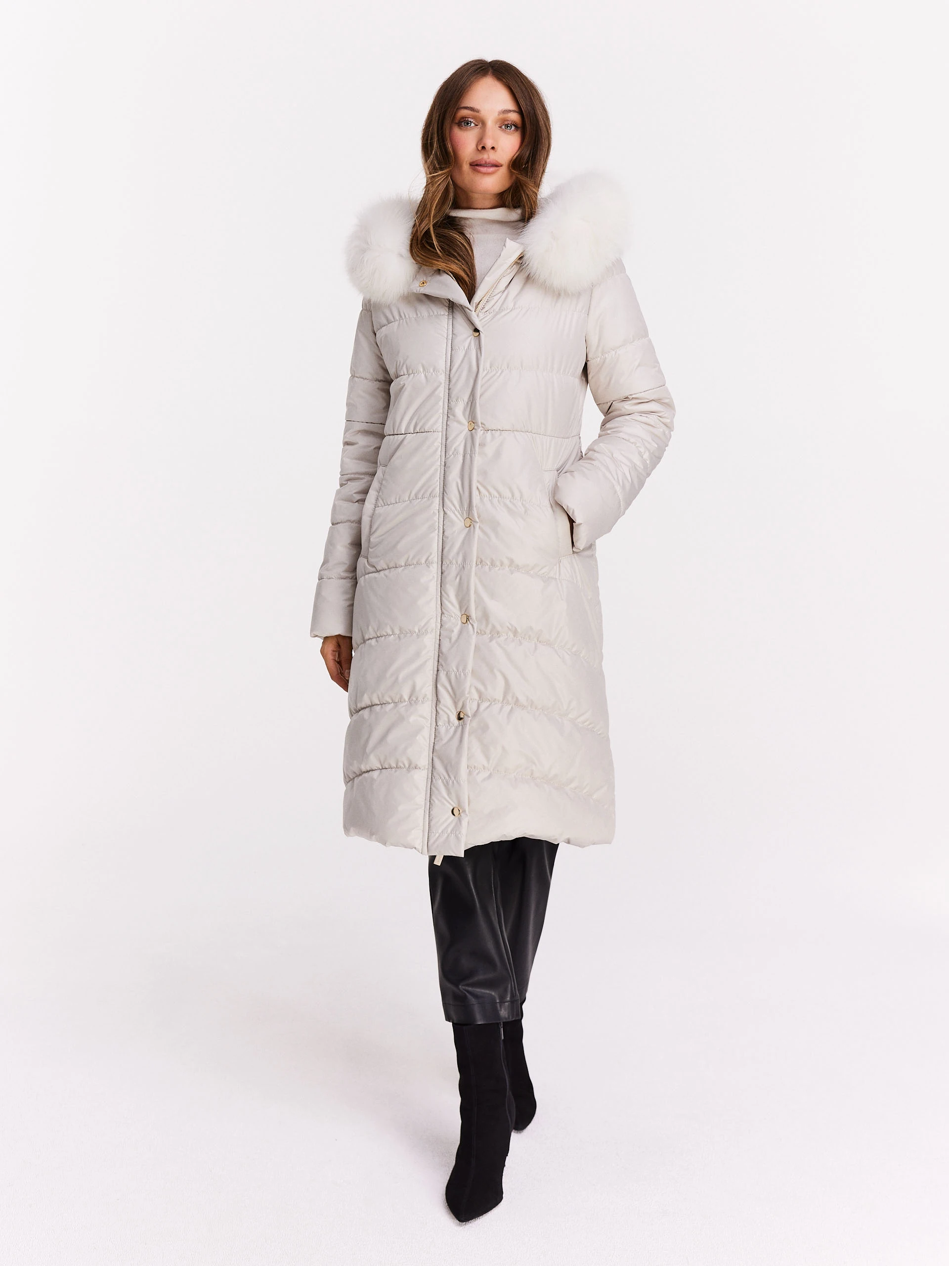 Long quilted coat