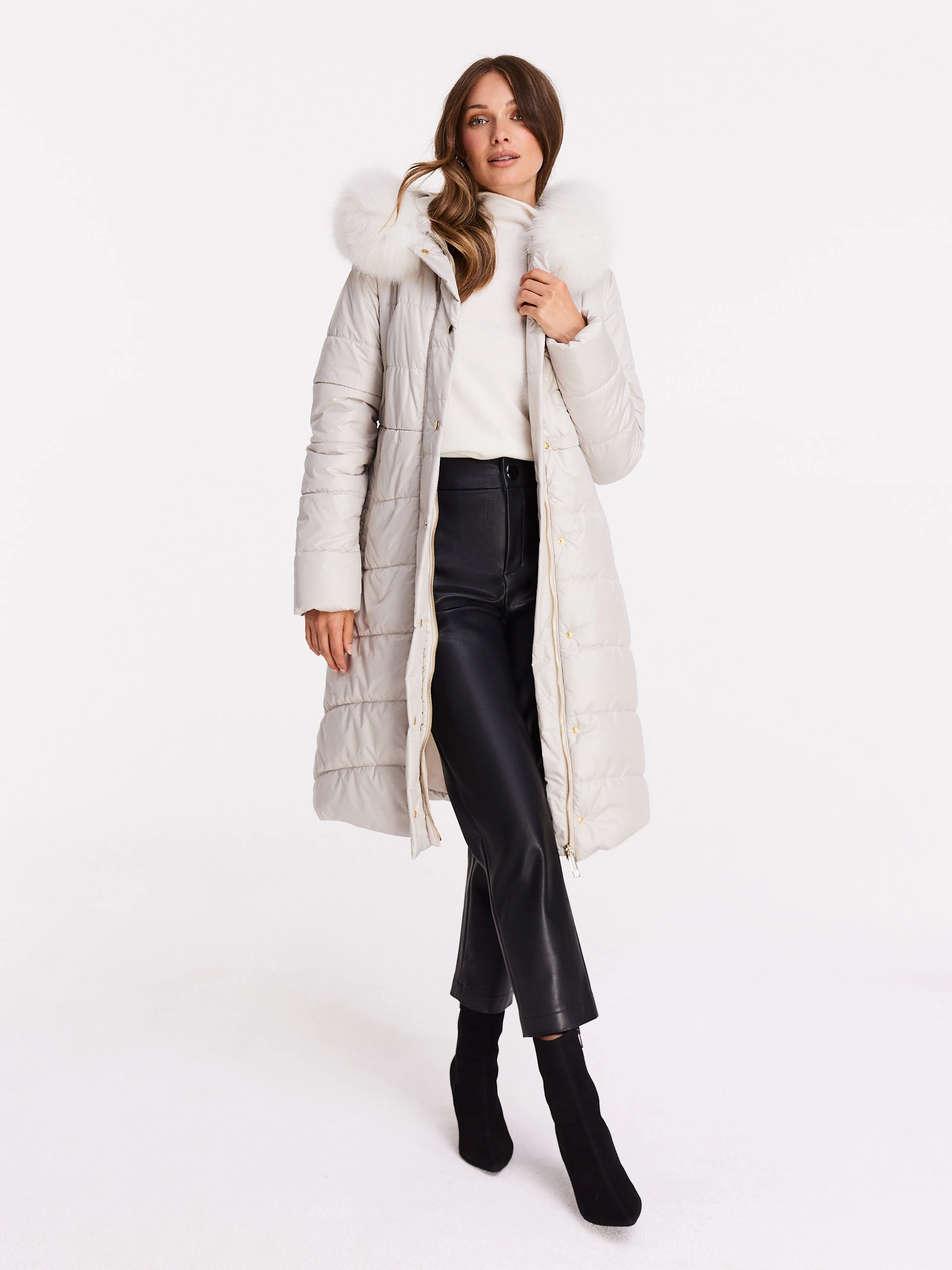 Long quilted coat