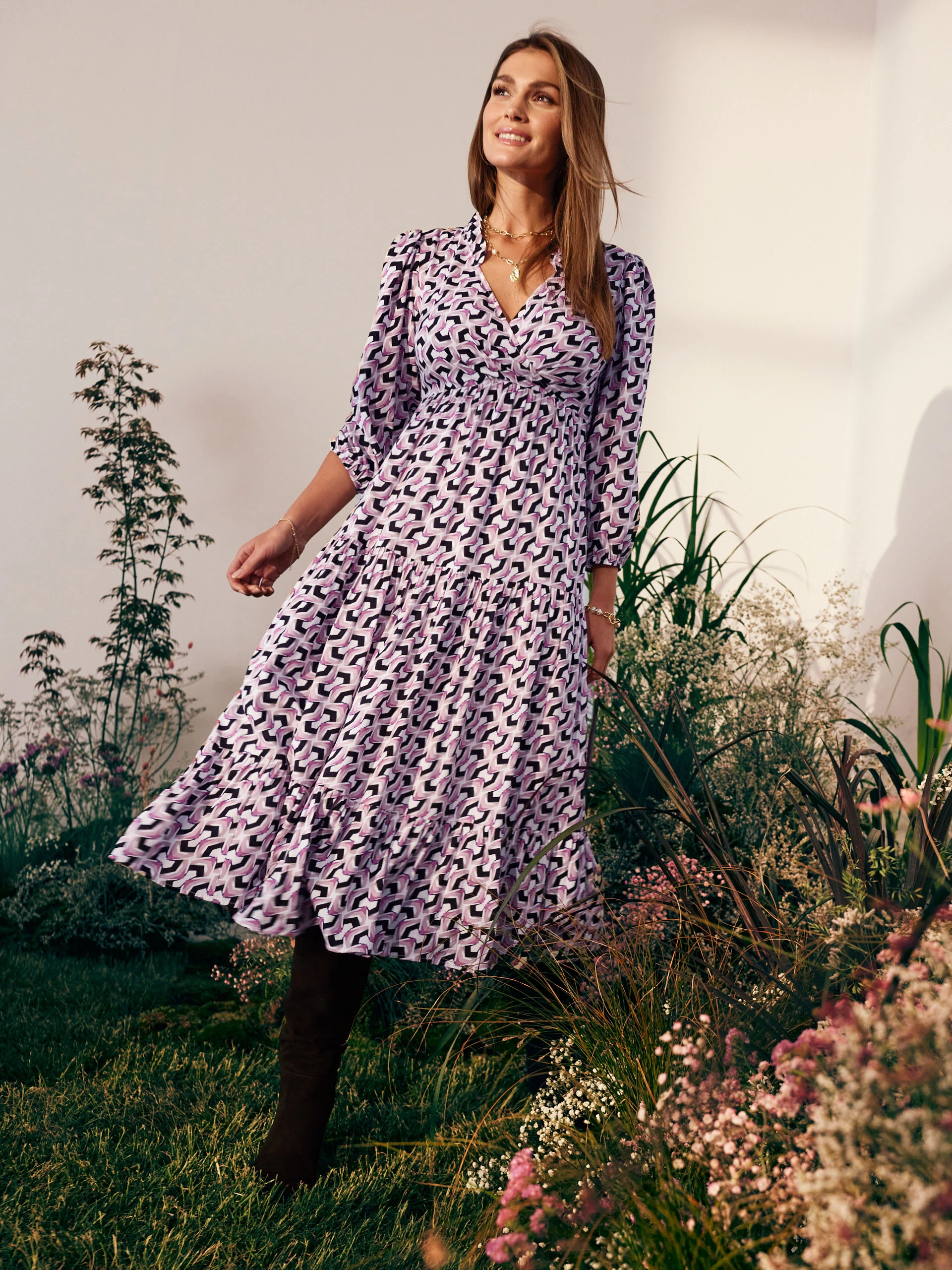 Long patterned dress