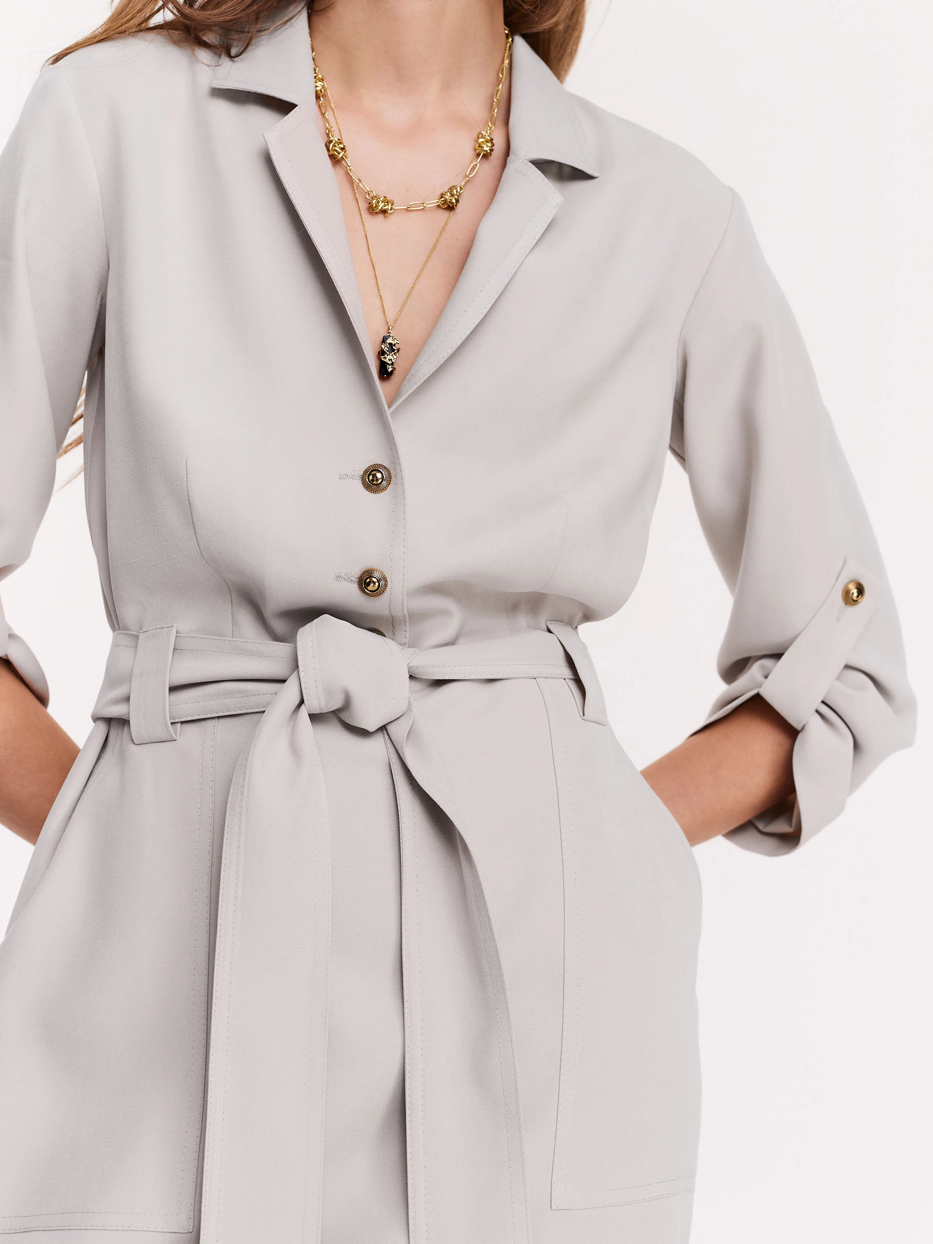 Beige emery in airy fabric